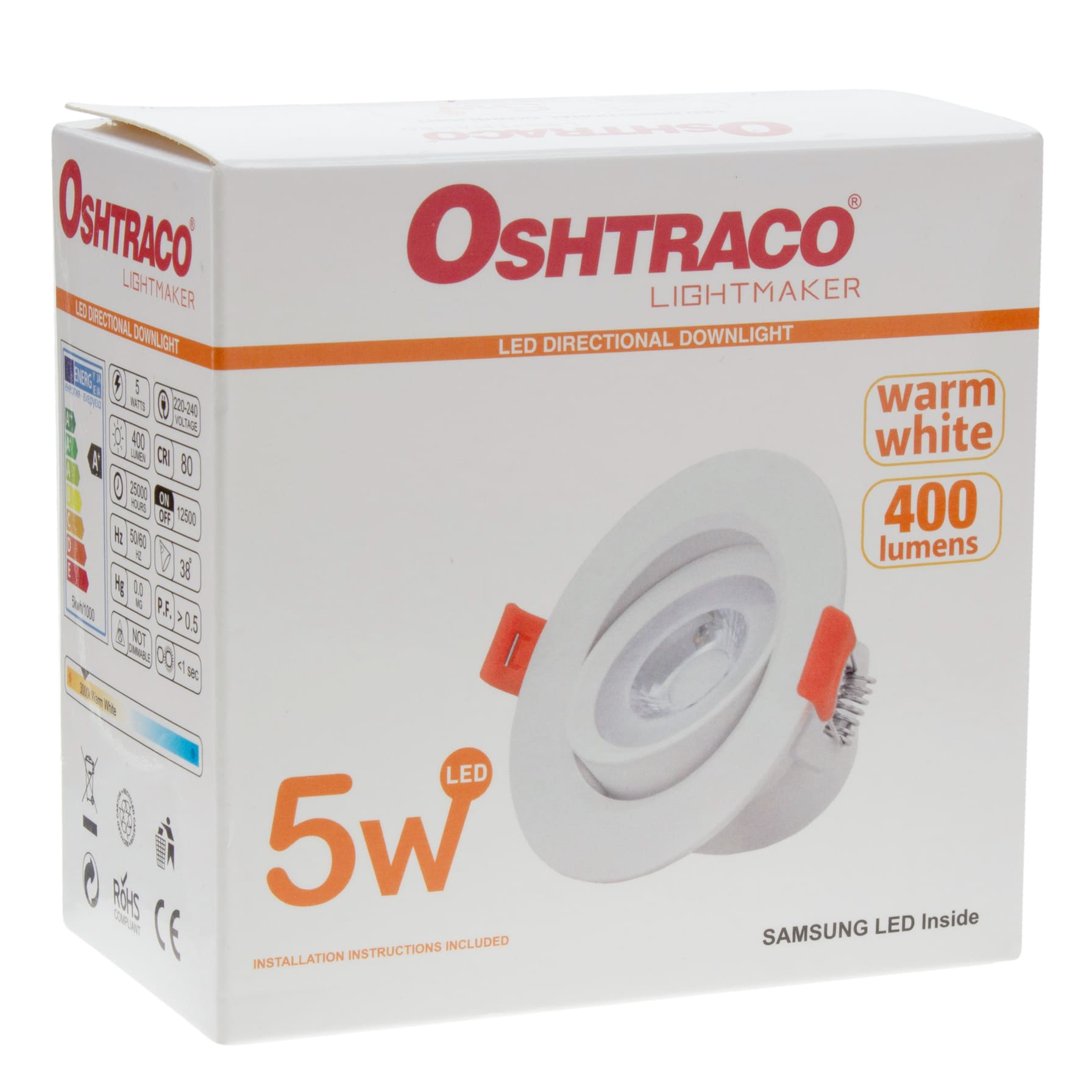 Oshtraco Lightmaker LED Directional Downlight (5 W, Warm White)