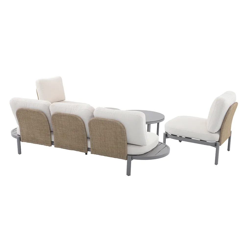 Organic 5-Seater Steel Sofa Set (92.5 x 227 x 71.5 cm)