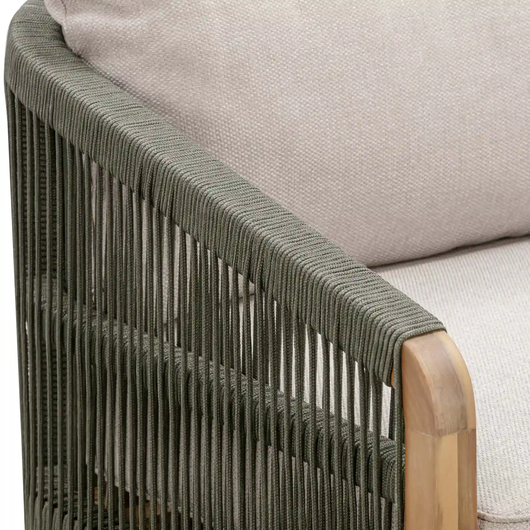 Santiago Single-Seater Acacia Wood Outdoor Sofa W/Cushions (76 x 73 x 69.5 cm)