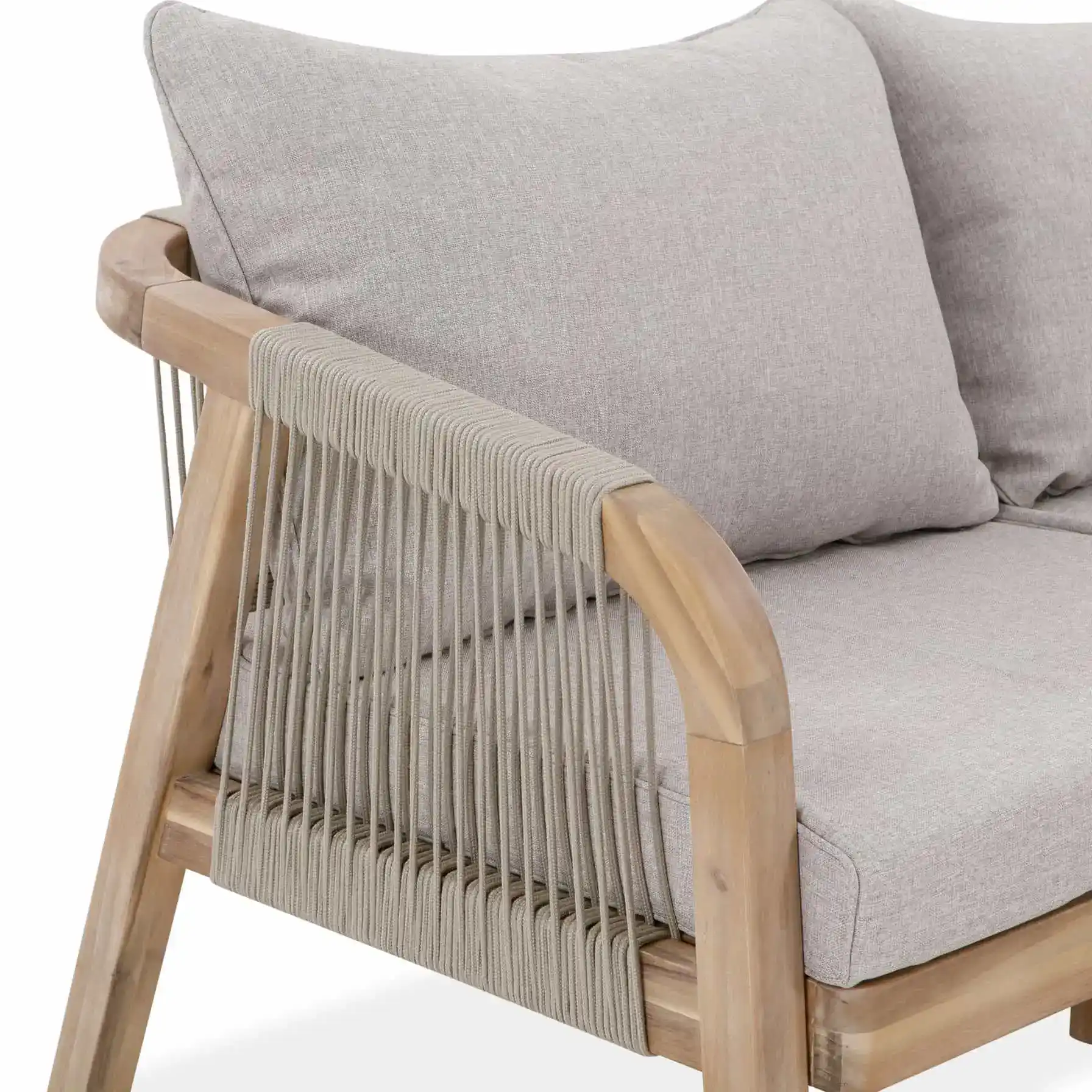 2-Seater Acacia Rope Sofa W/Cushion Diablo (72 x 143 x 67 cm)