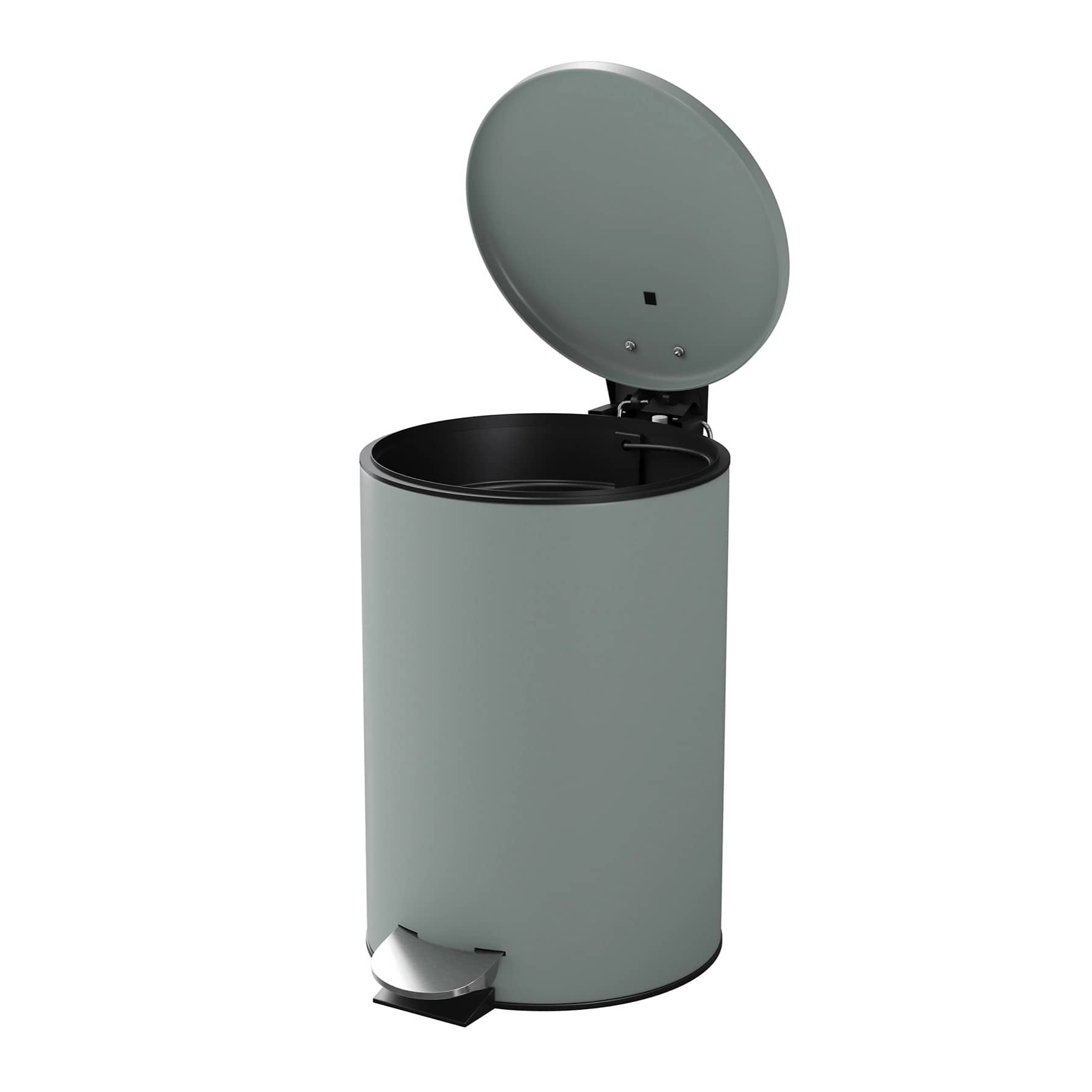 GoodHome Koros Steel Pedal Bin (3 L, Sage Grey)