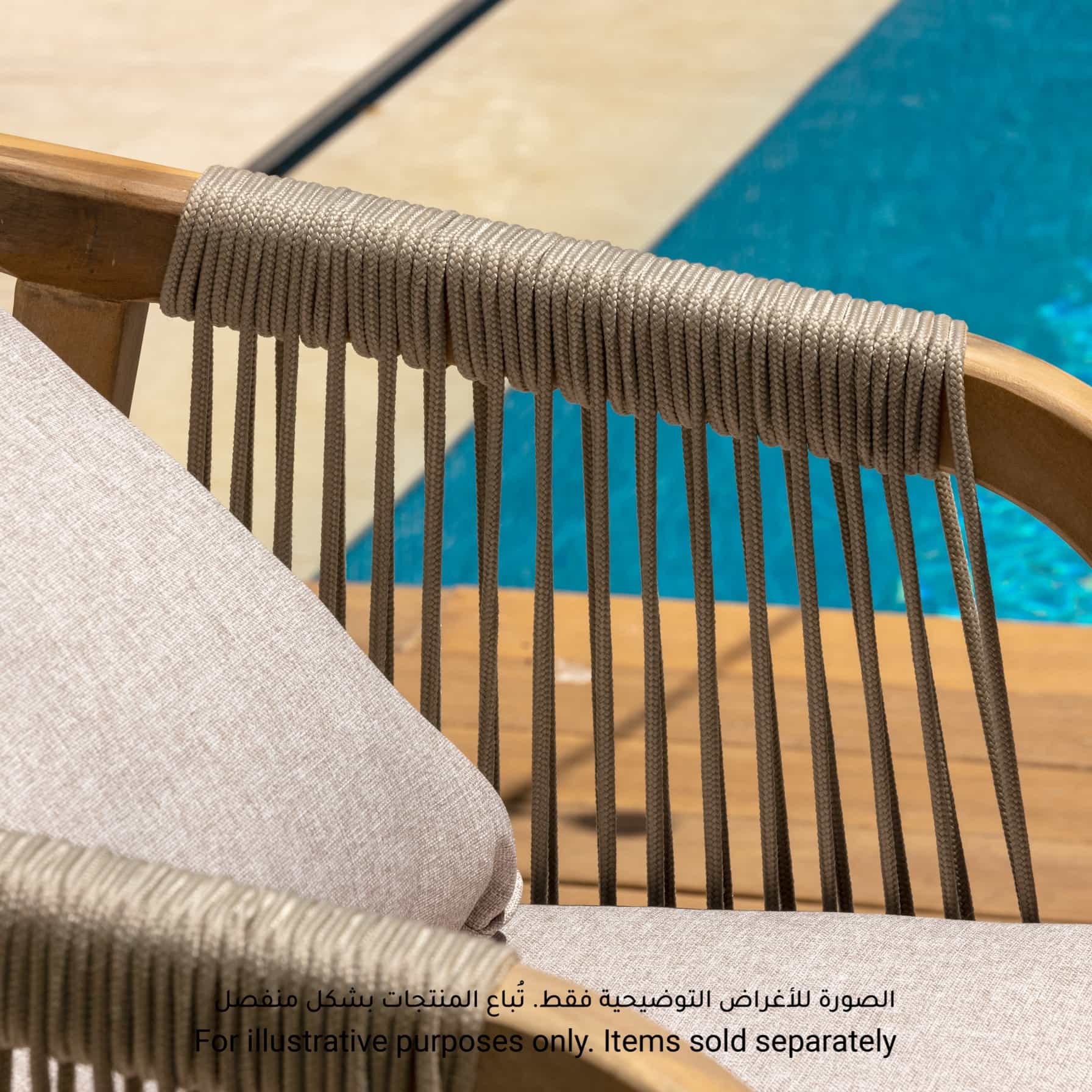 1-Seater Acacia Rope Dining Chair W/Cushion Diablo (56 x 59 x 72 cm, 2 Pc.)