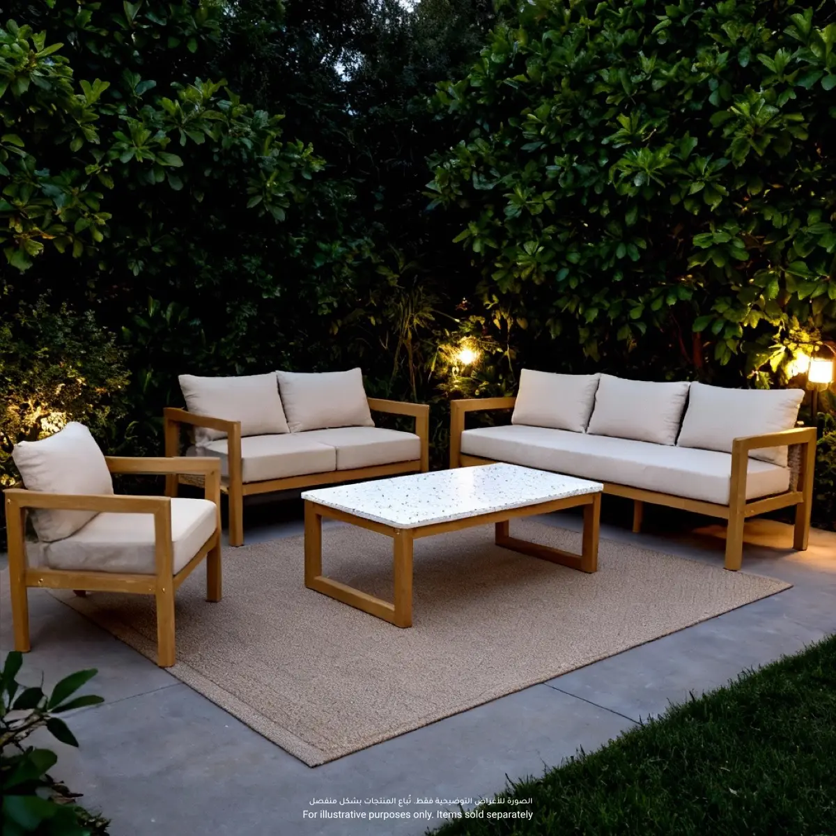 Dolce Single-Seater Acacia Wood Outdoor Sofa (63 x 73 x 71 cm)