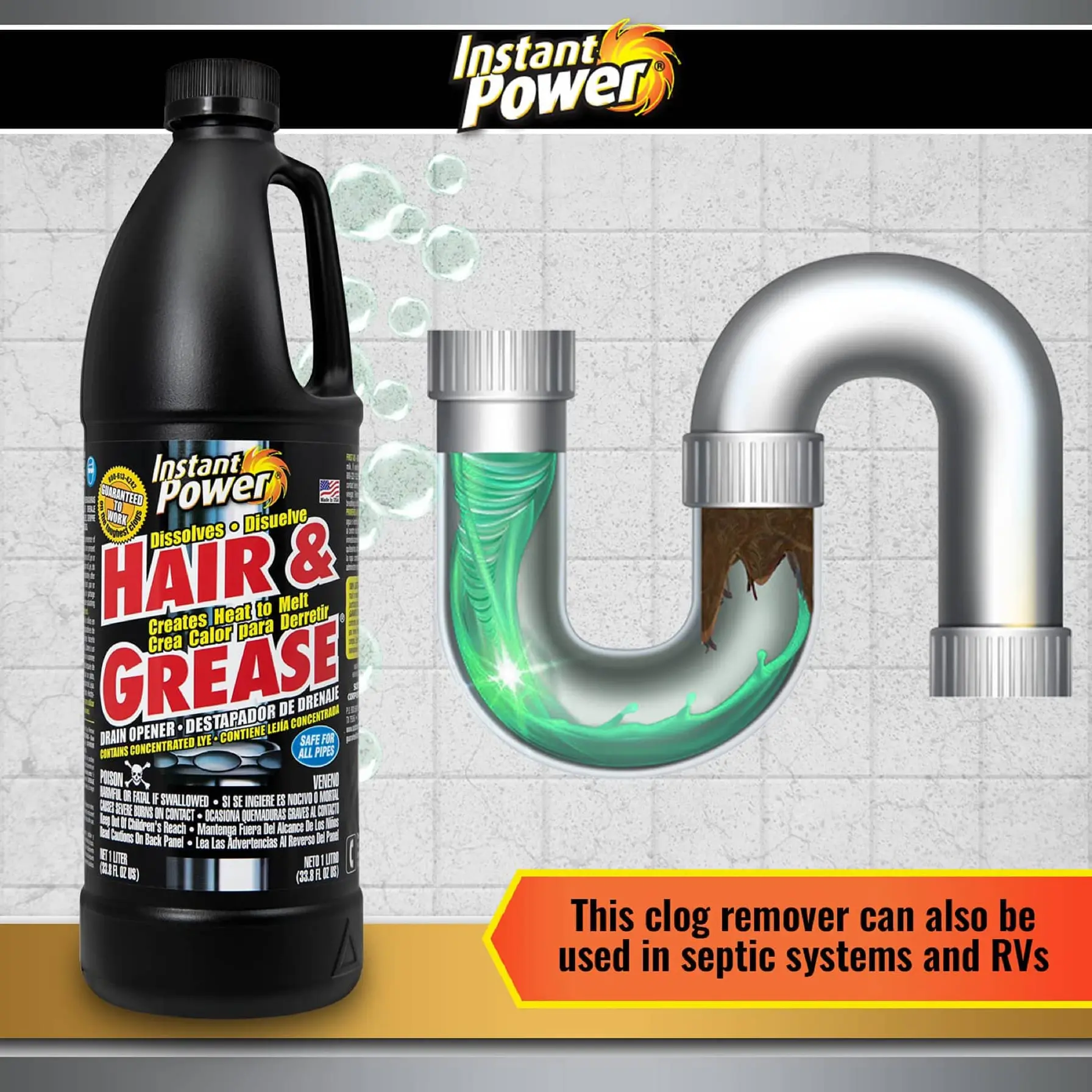 Instant Power Liquid Drain Opener (1 L)