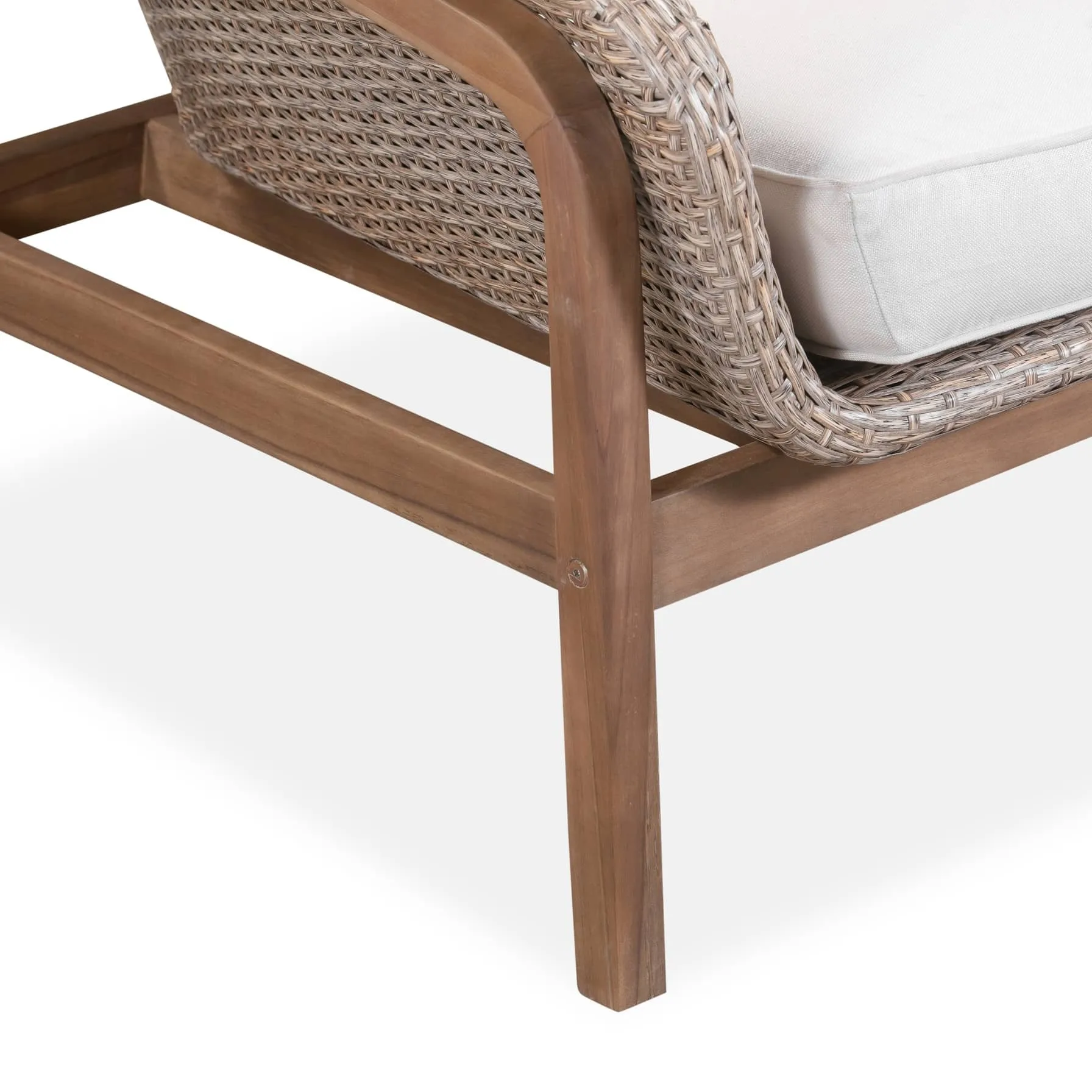 Cameo 1-Seater Acacia Wood Sofa W/Cushion (102 x 82 x 72.5 cm)