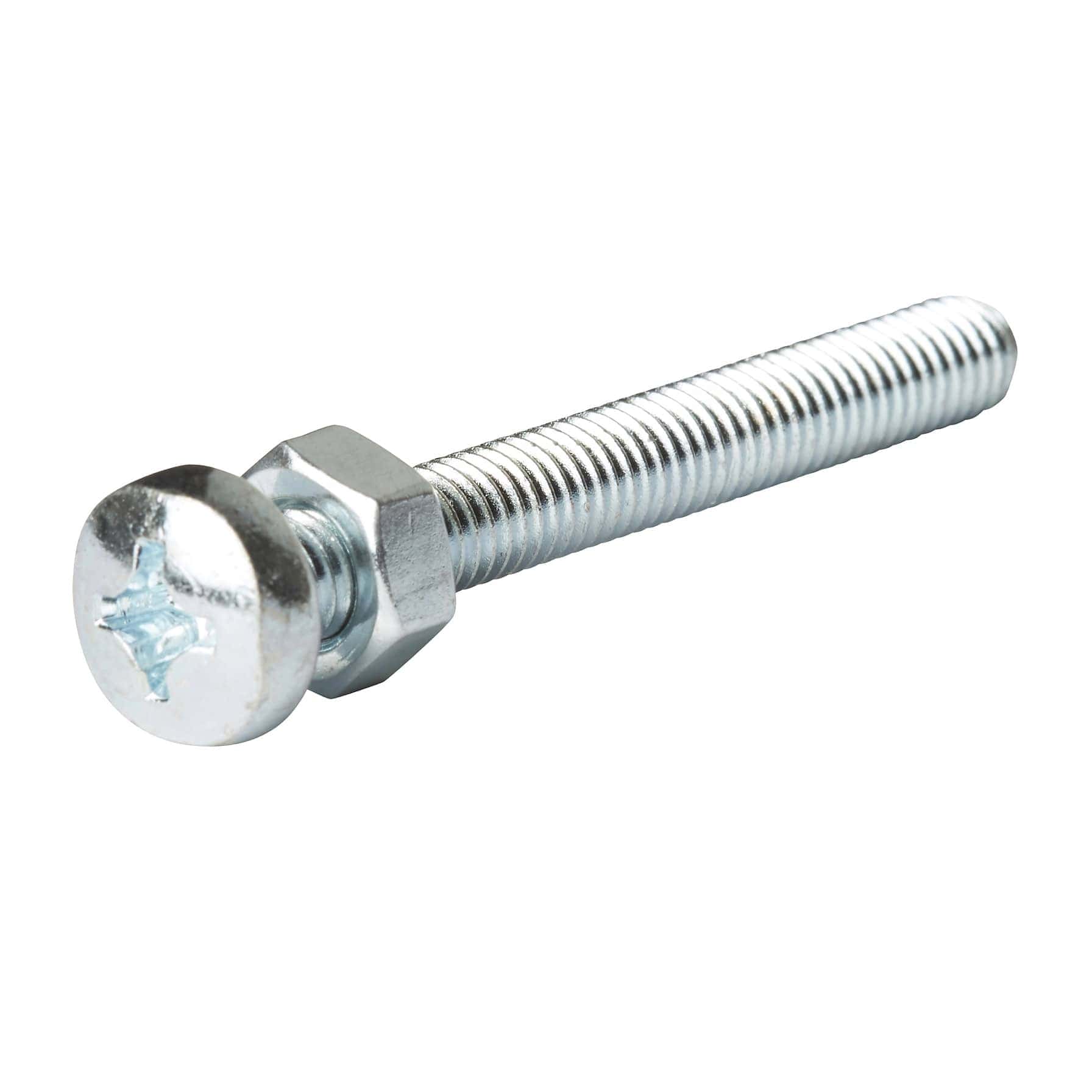 Diall M6 Carbon Steel Pan Head Machine Screw & Nut (60 mm, 20 Pc.)