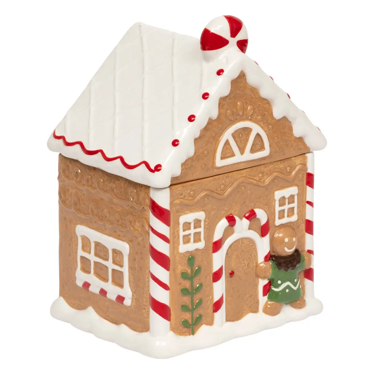 Gingerbread House Cookie Jar (Brown, L 14 x W 17 x H 25 cm)