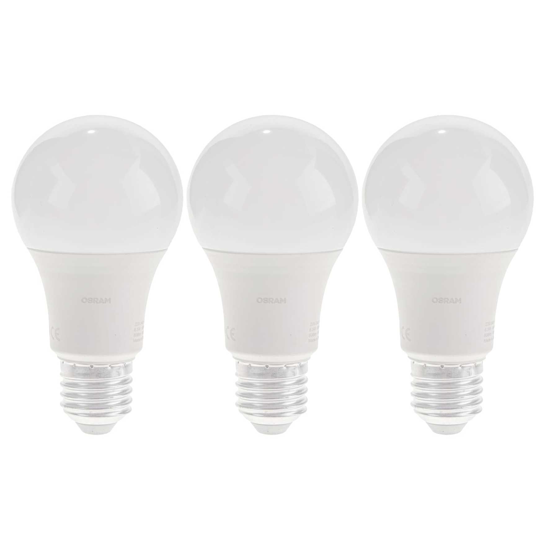 Osram E27 Classic A 60 LED Value Bulb Pack (8.5 W, Warm White)