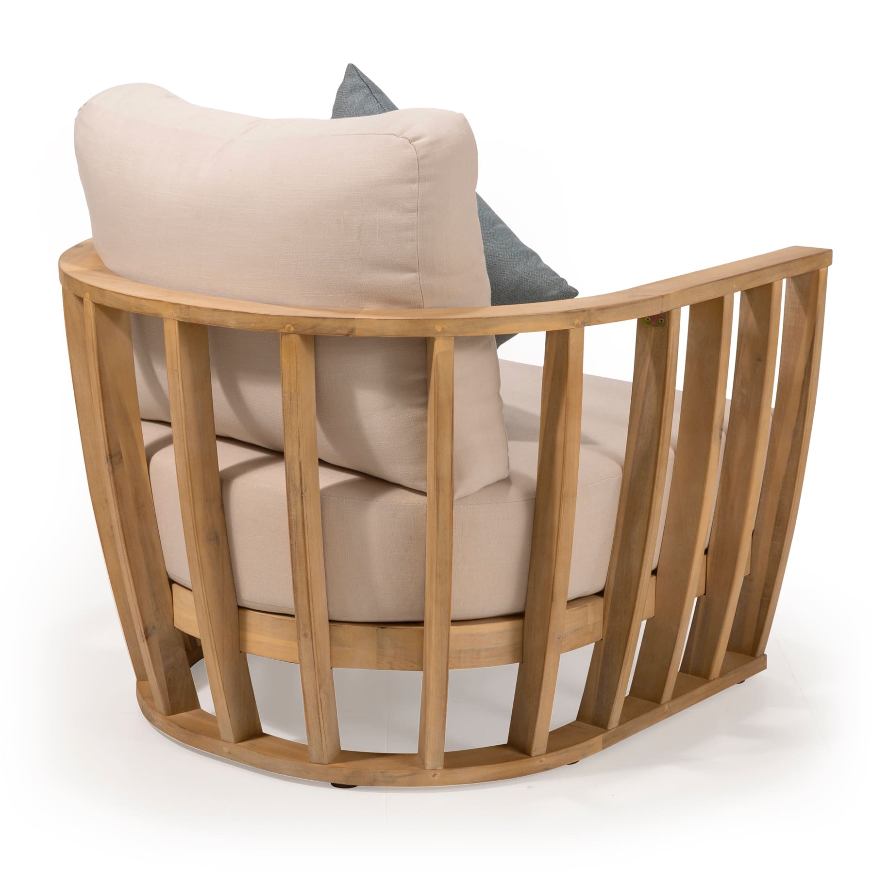 Woodland Acacia Wood Single Sofa W/Cushion (88.6 x 92 x 65 cm)