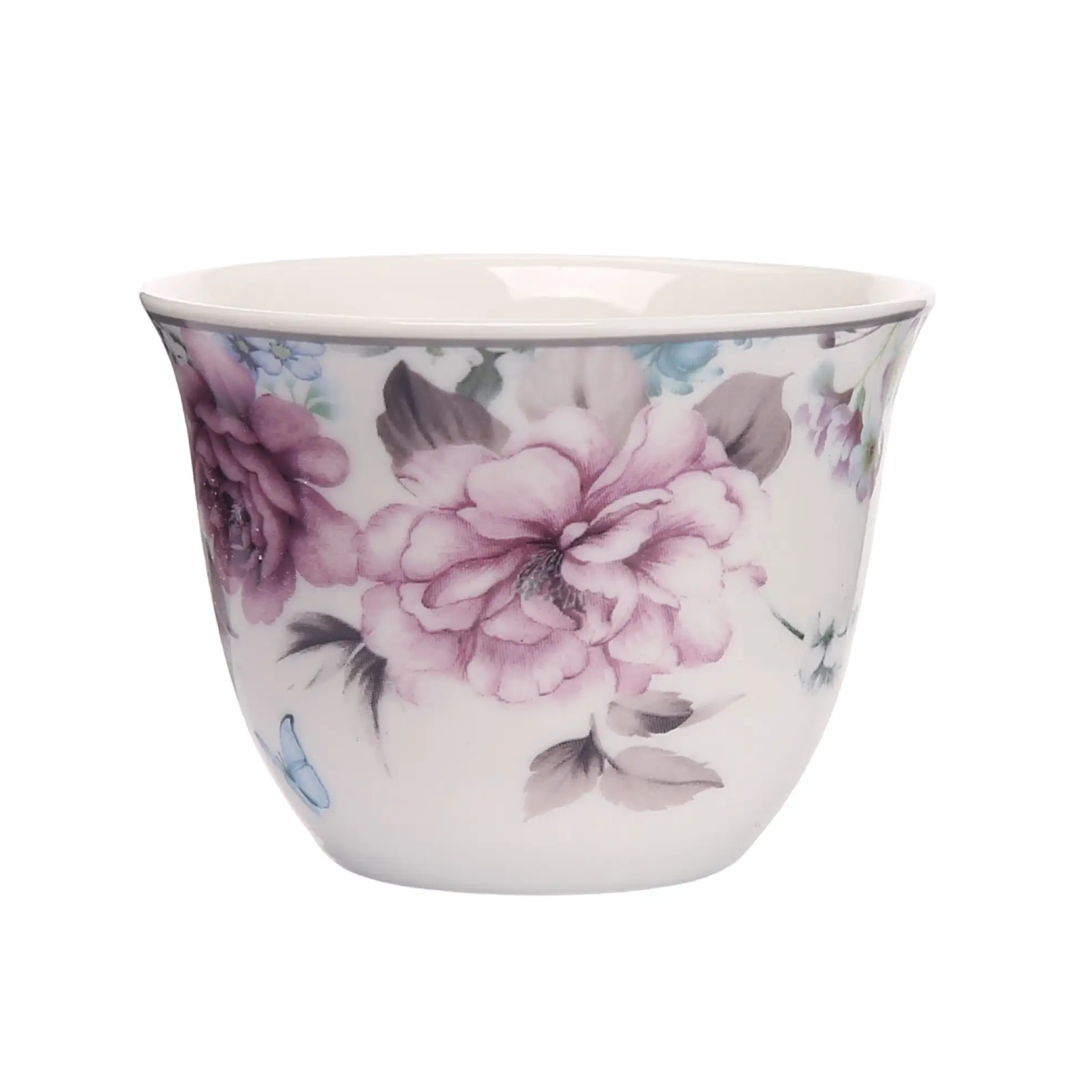 Orchid Gray Dawn New Bone China Arabic Coffee Cup Set (12 Pc.)