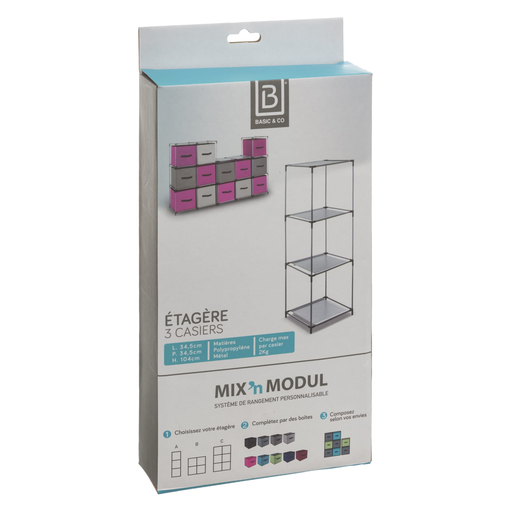 5five Metal 3 Compartment Storage Shelf (104 x 34.5 x 34.5 cm)