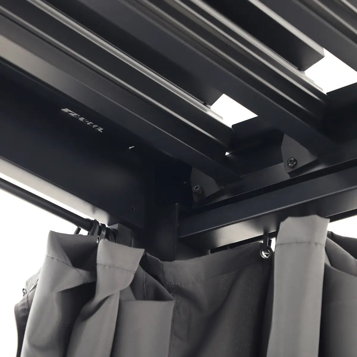 مظلة حديقة فولاذية بغطاء يدوي (أسود، 3 × 3 متر)