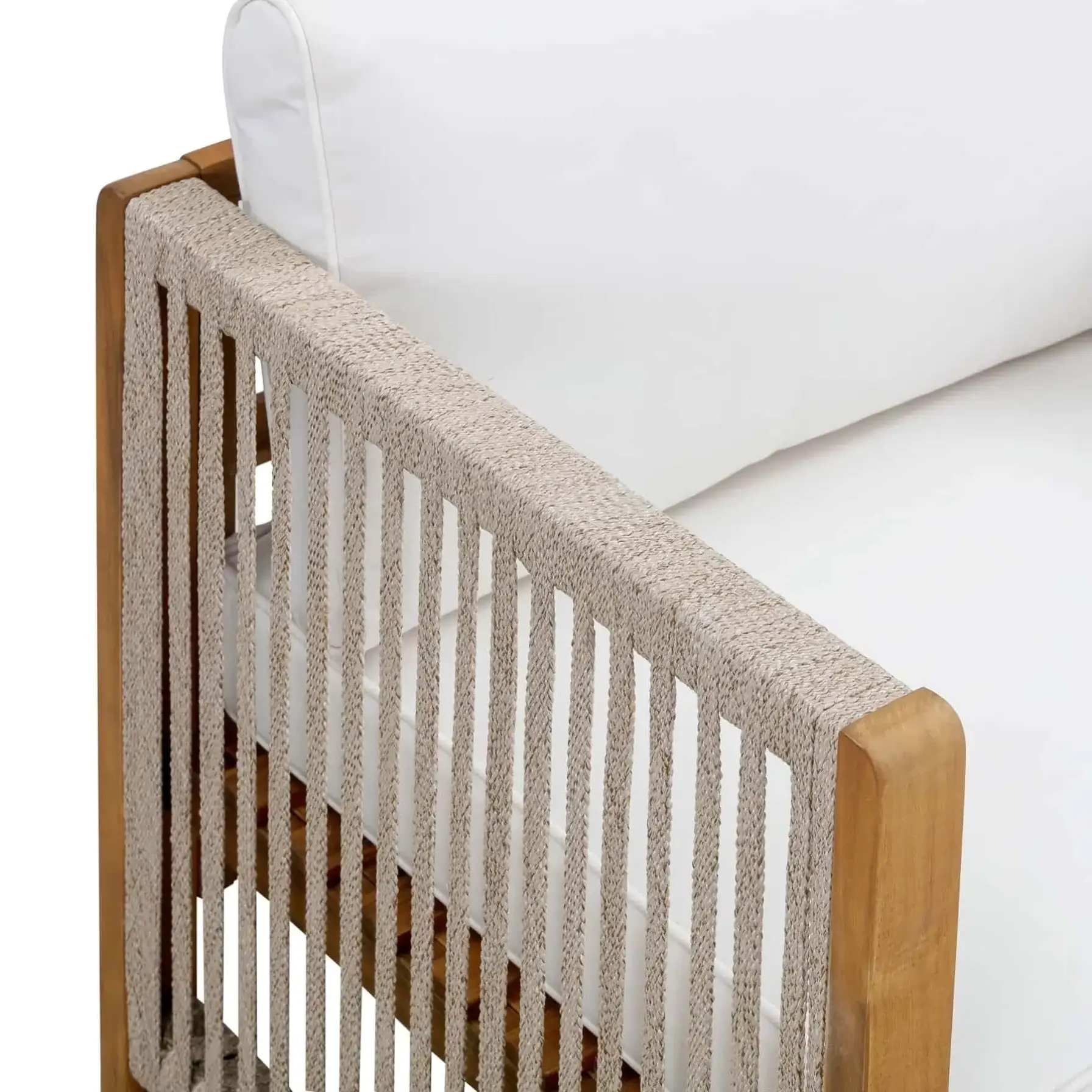New Monterrey Acacia Wood Single-Seater Outdoor Sofa (2 Pc., 66 x 71 x 64 cm)