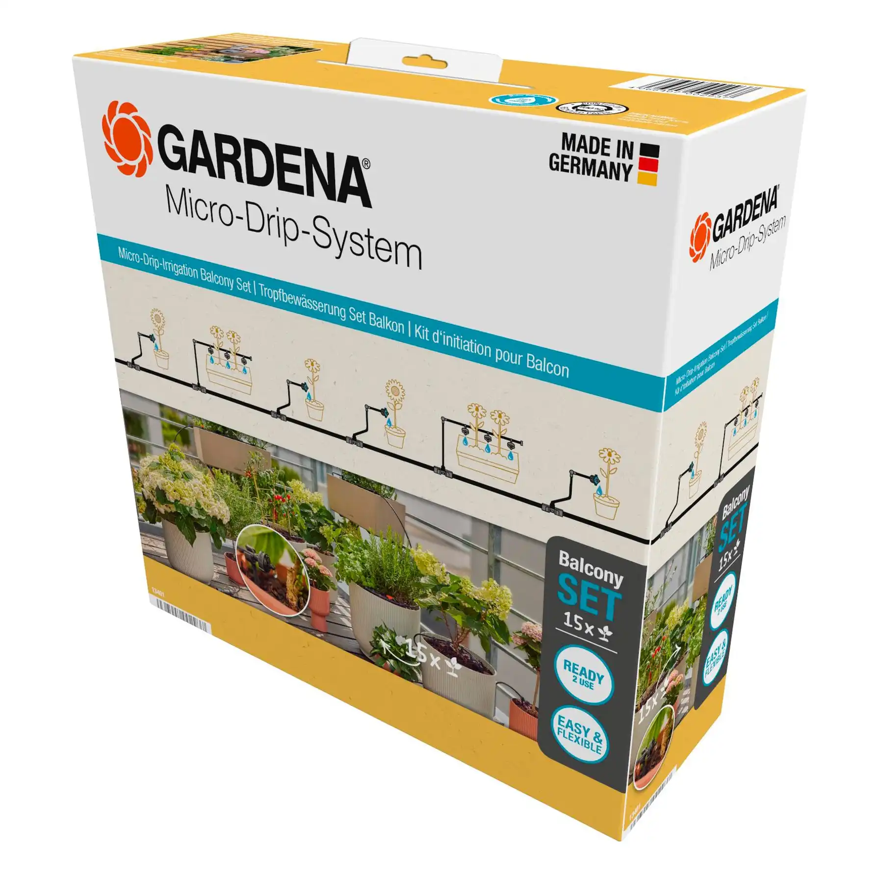 Gardena Balcony Micro-Drip Irrigation Set ​(Up To 15 Plants)​