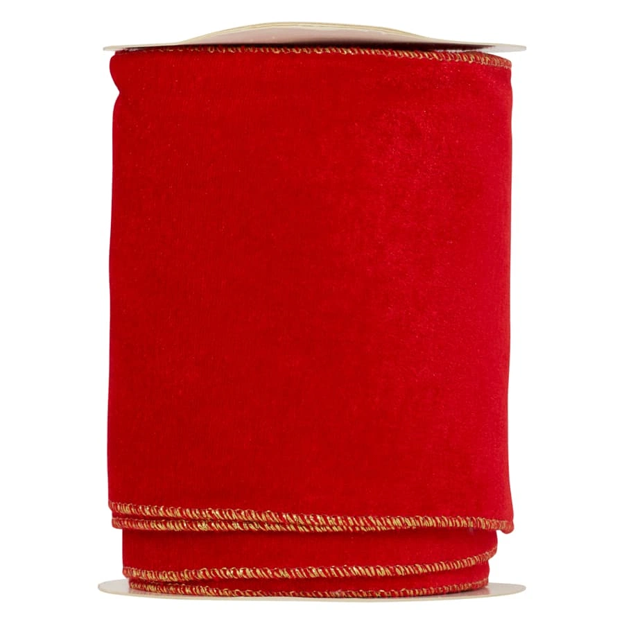 Gold Ruban Velvet (Red, L 500 x W 12 x H 0.3 cm)