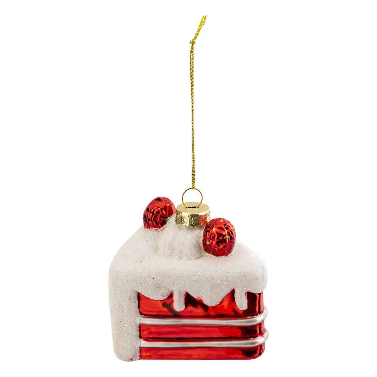 Christmas Ornament Glass Cake Slice (Red, H. 8 cm)