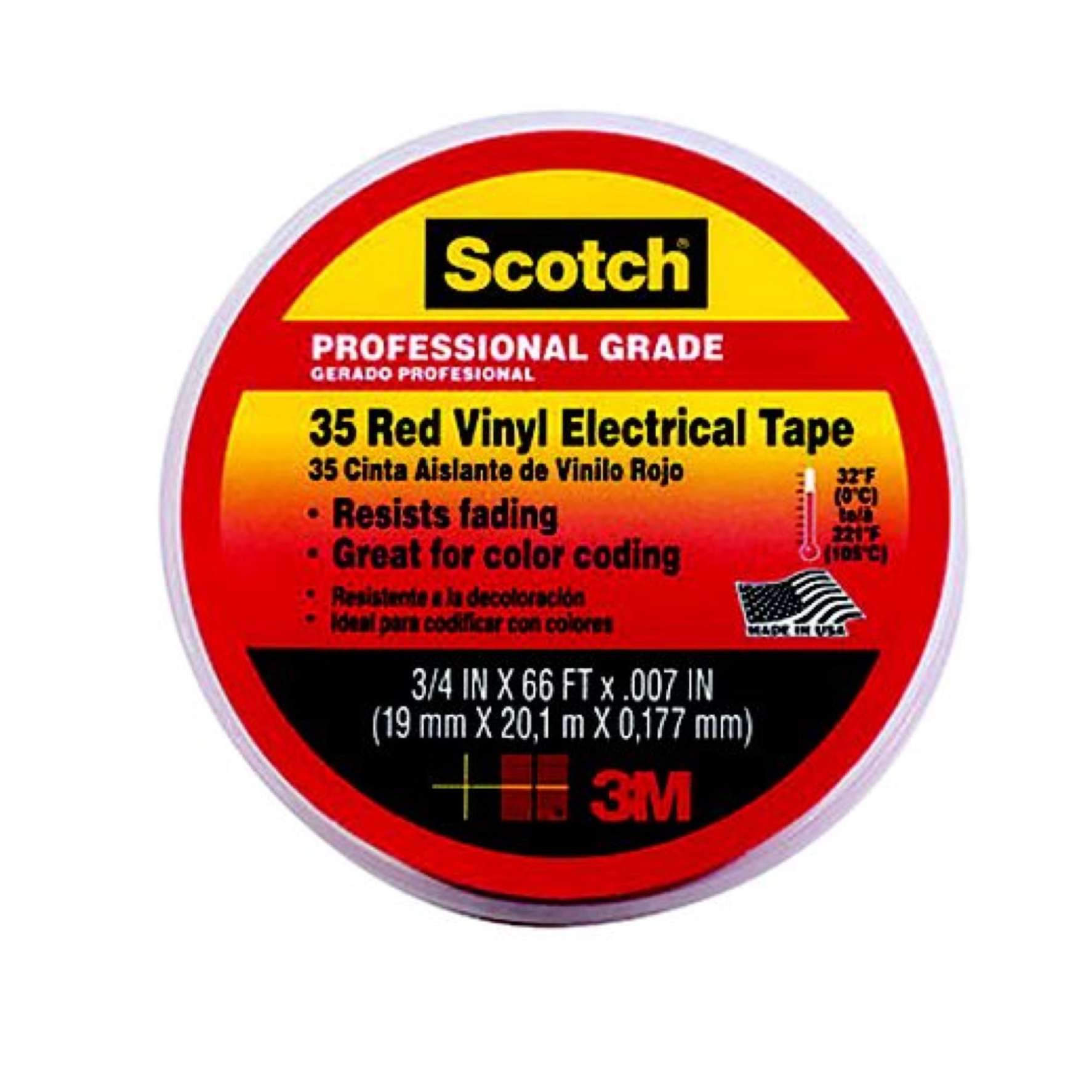 3M Scotch Vinyl Electrical Tape (19 mm x 20.1 m) 