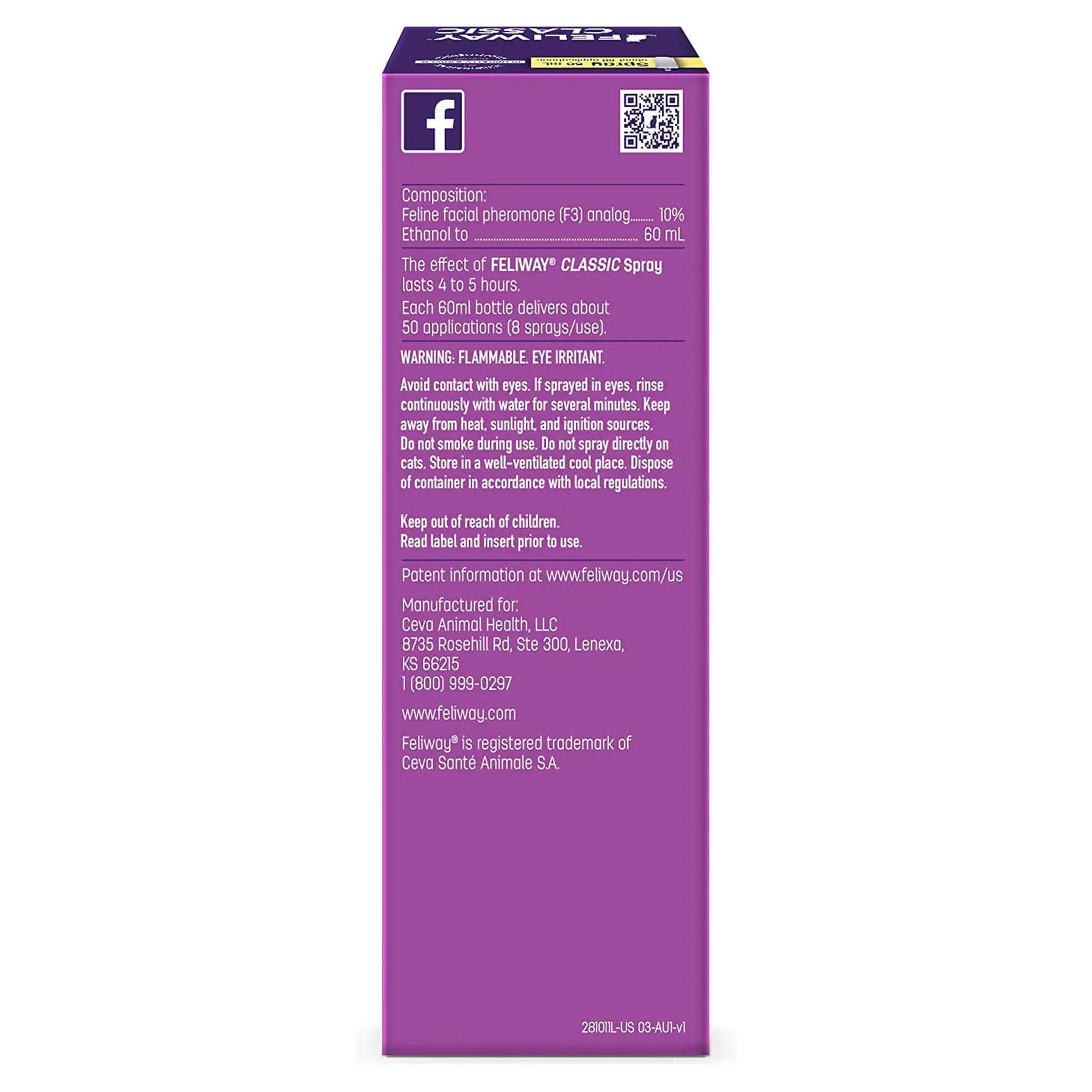 Feliway Classic Cat Calming Spray (60 ml)
