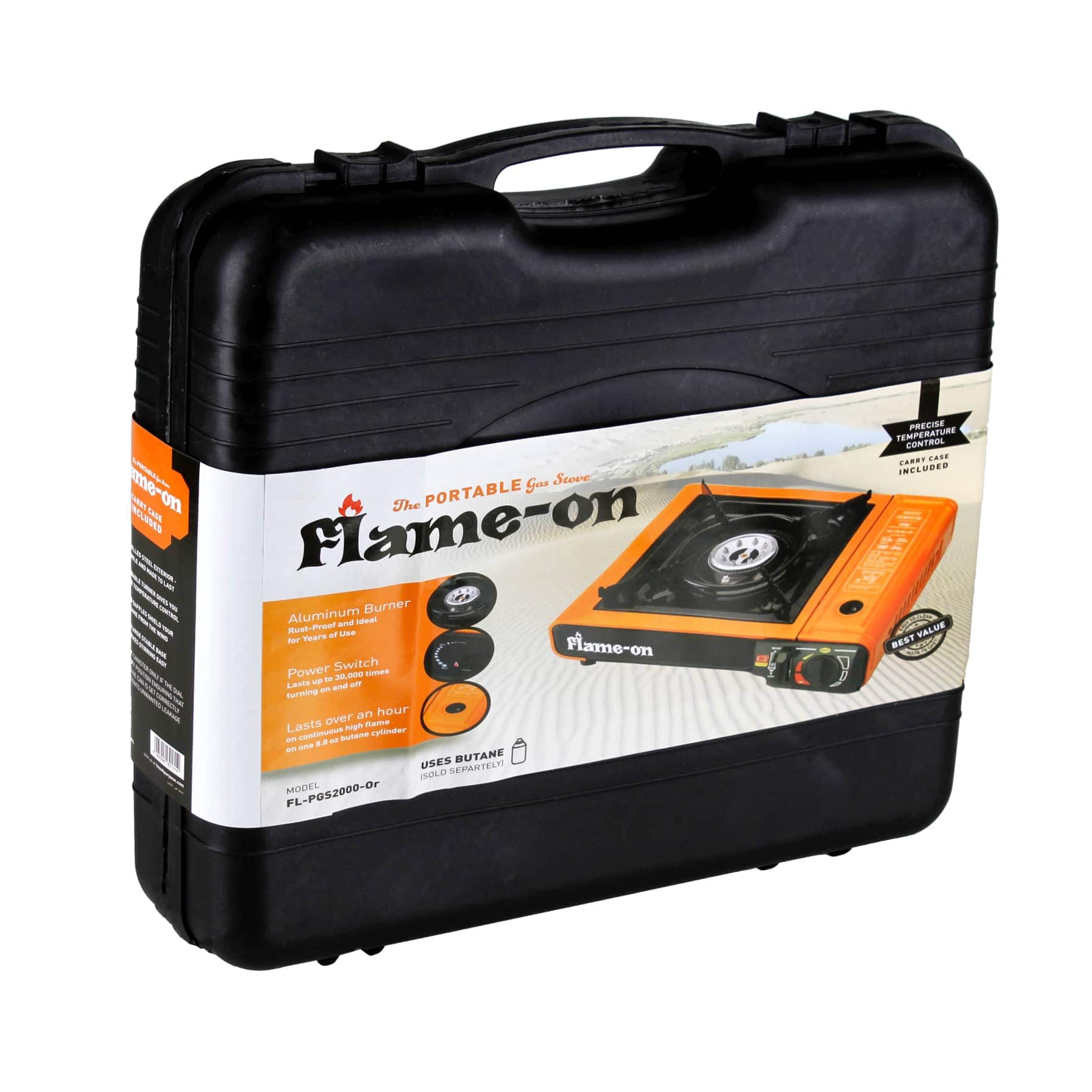 Flame-On Single Burner Foldable Gas Stove 