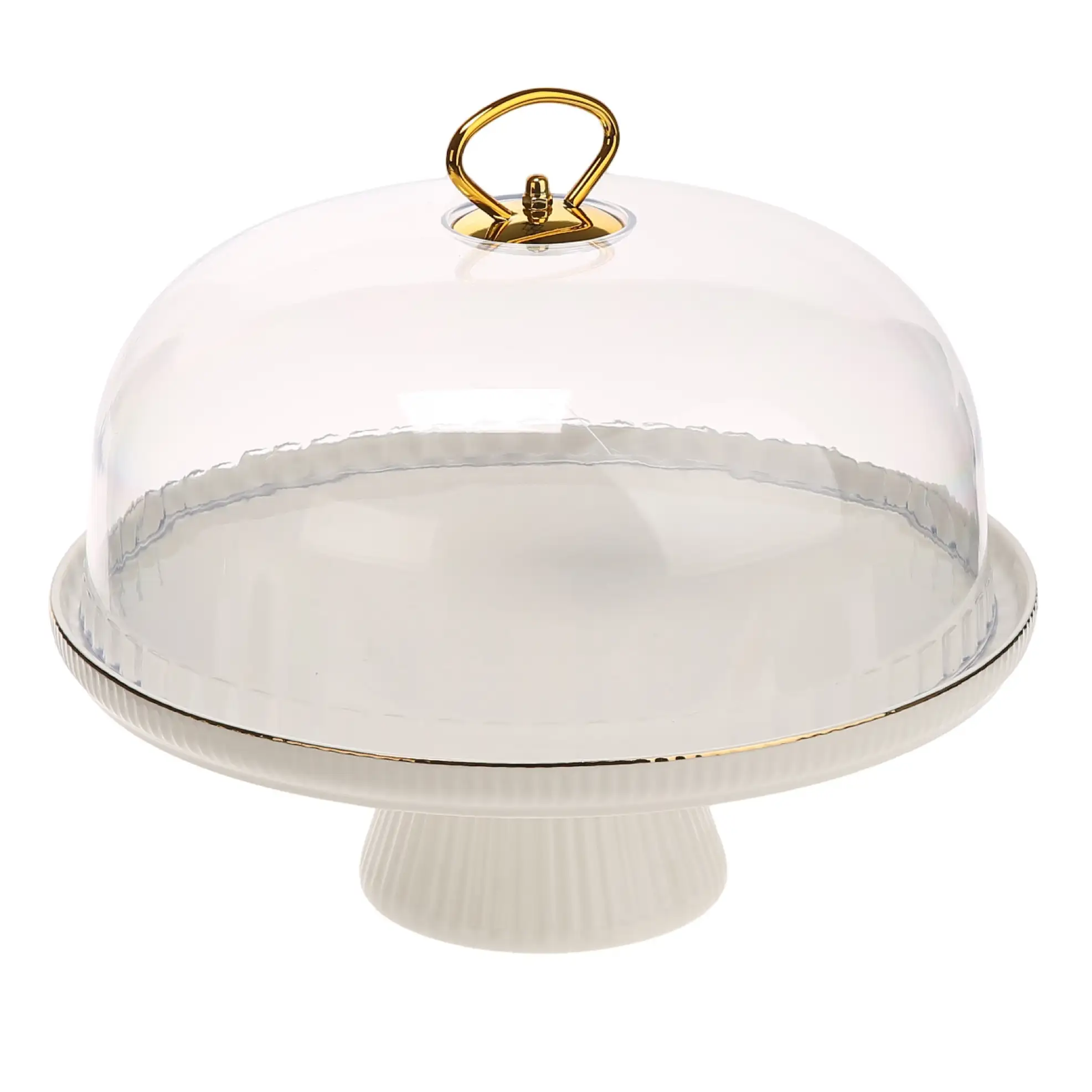 Orchid Cake Plate W/Stand & Cover (28 x 28 x 34 cm)