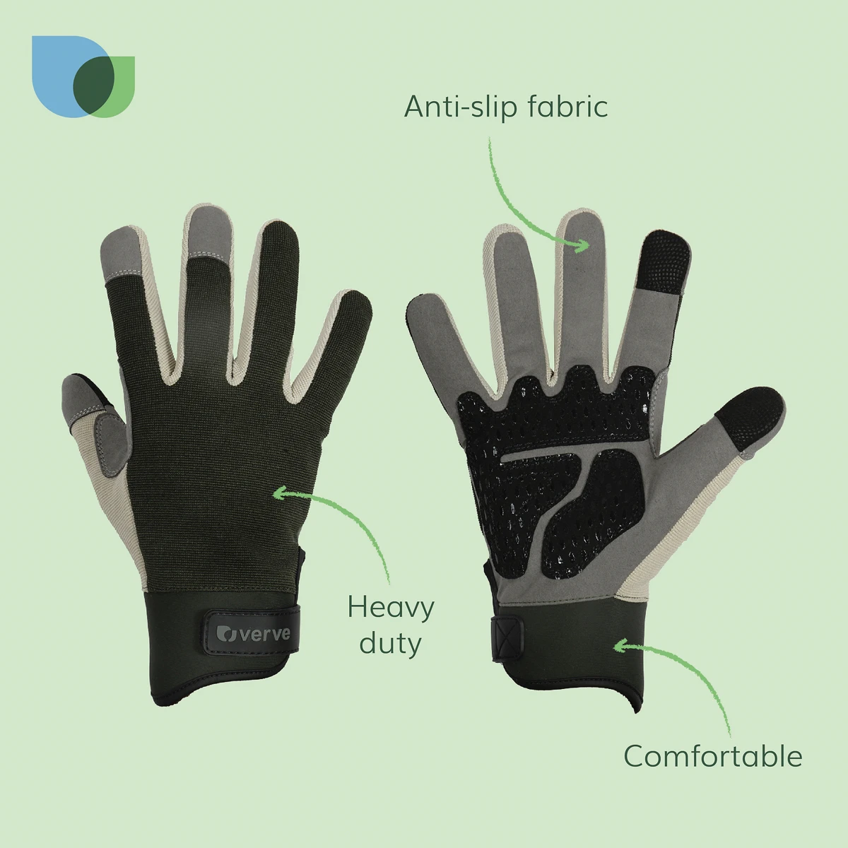 Verve Leather Forest Night Gardening Gloves (Large)