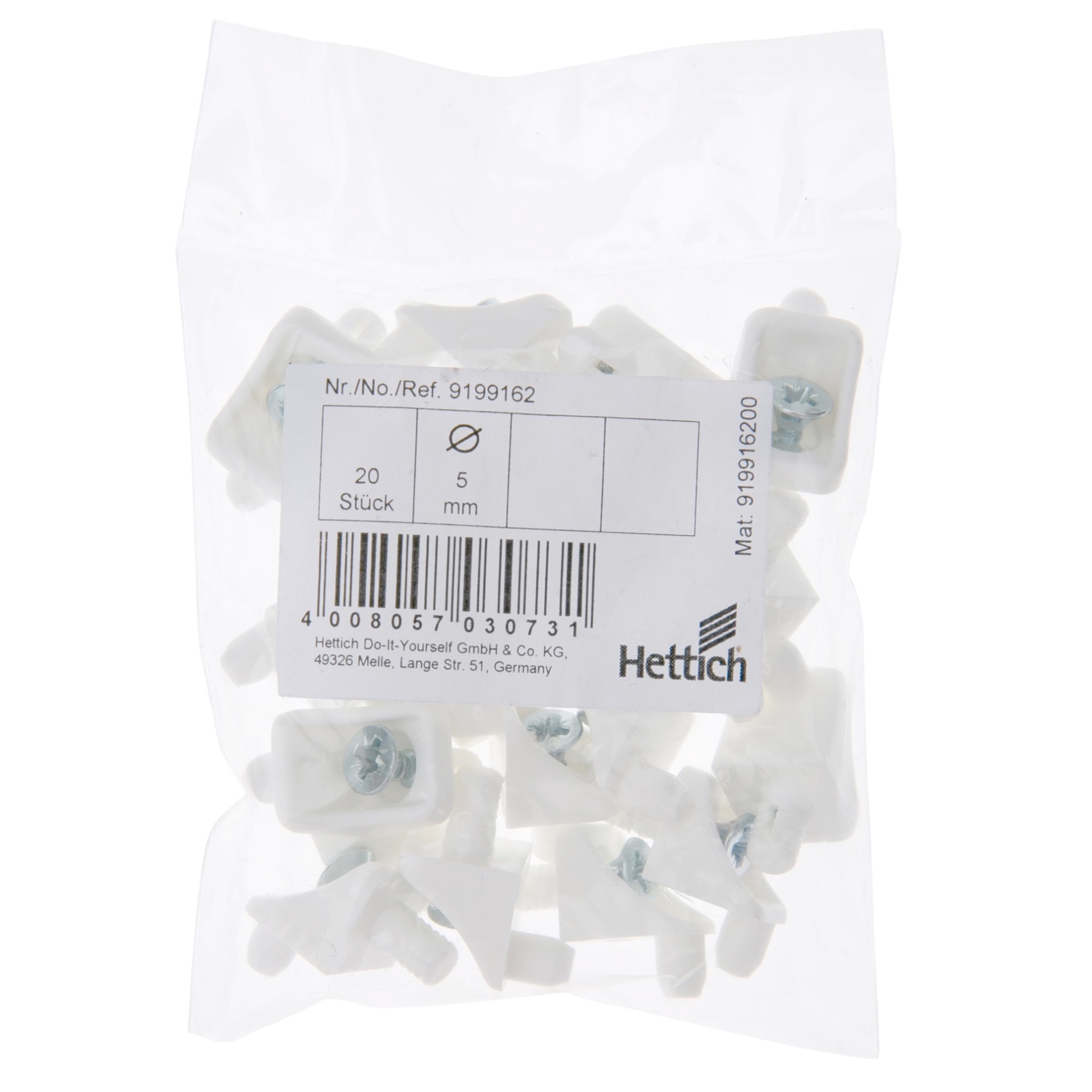 Hettich Expand Shelf Support (5 mm, 20 pcs)