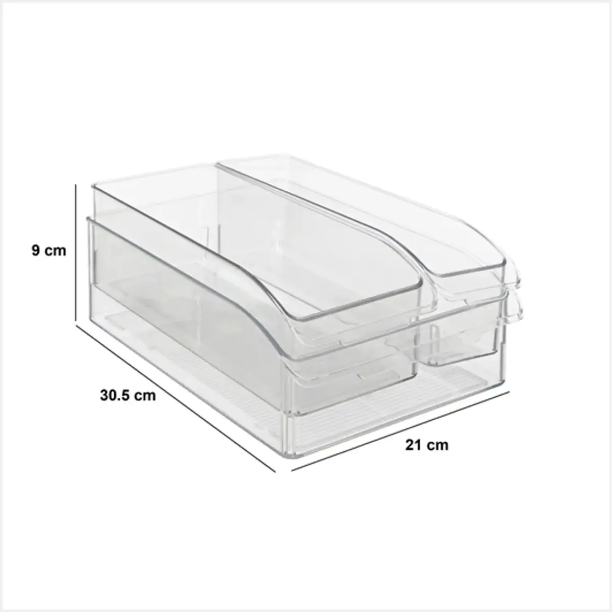 5Five PET Smart Fridge Organizer Set (3 Pc, 21 x 30.5 x 9 cm)