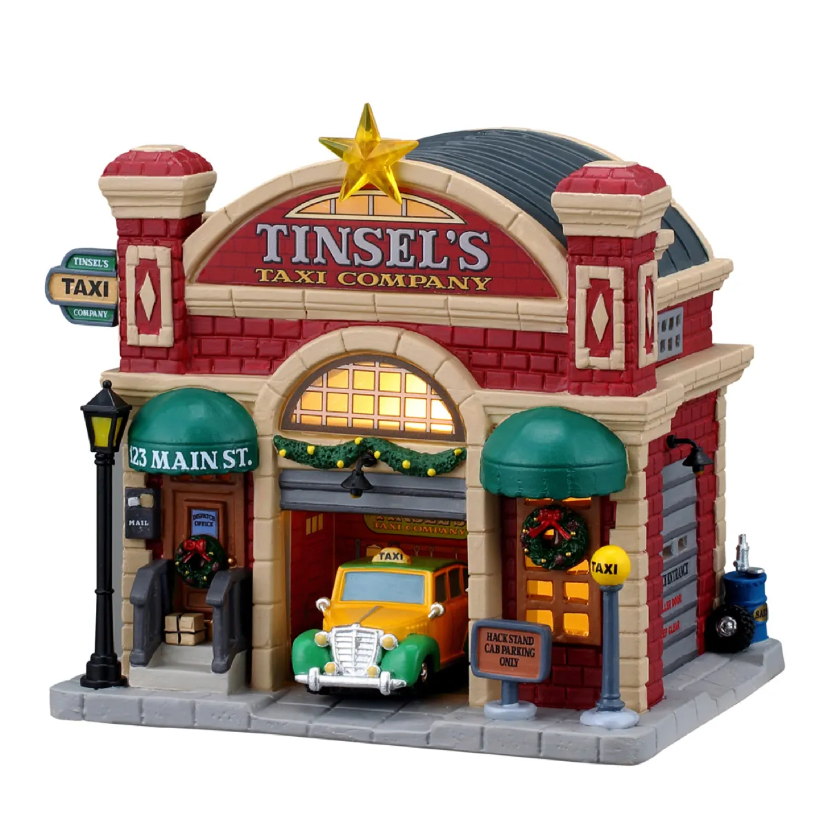 Lemax Tinsel'S Taxi Company W/Adaptor (Multicolor, L 17 x W 13.5 x H 16 cm)