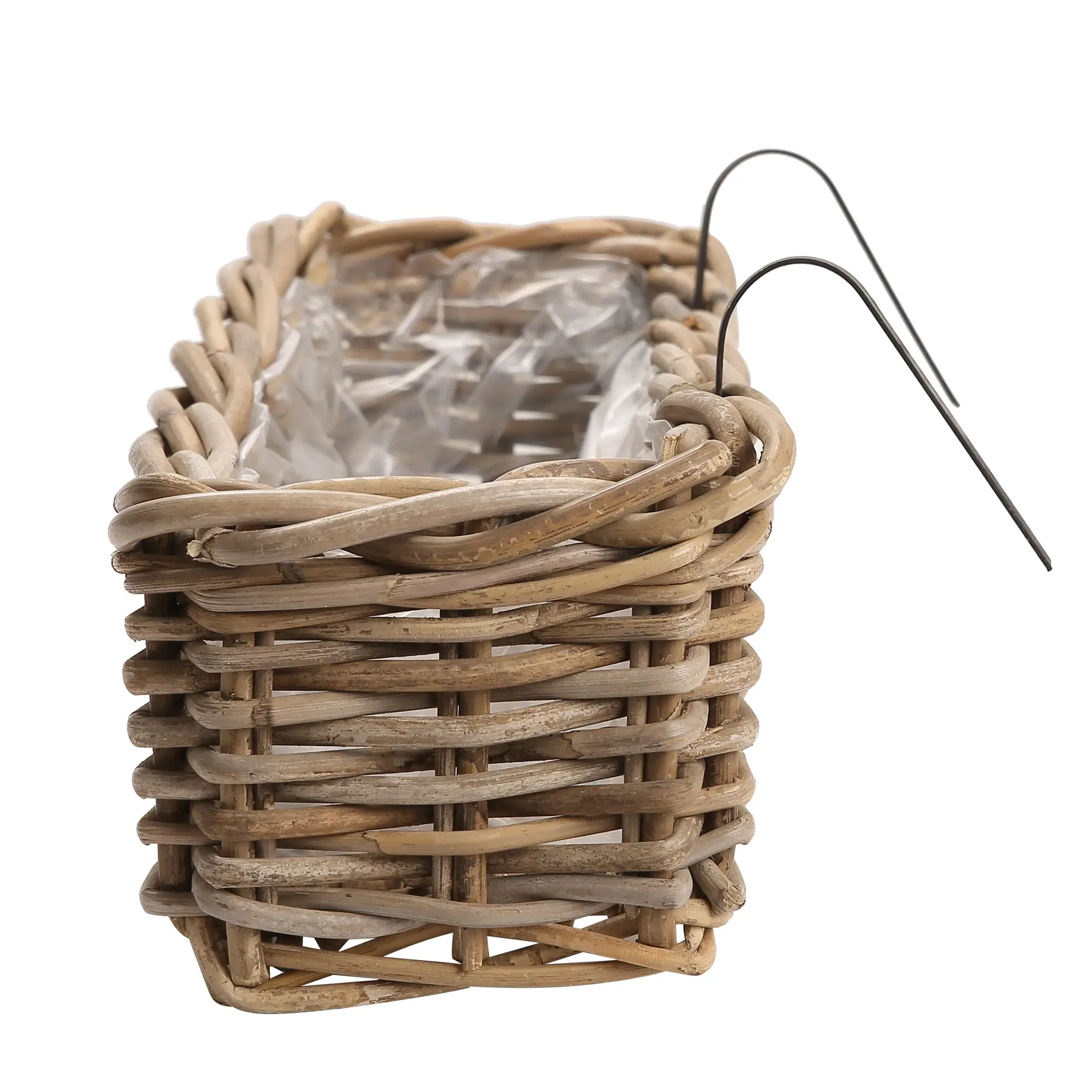 Mega Collections Willow Woven Balcony Railing Planter W/Hooks (65 x 65 x 70 cm)