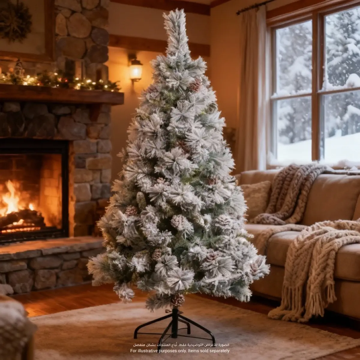 Minnesota Flocked Artificial Christmas Tree (2.4 m)
