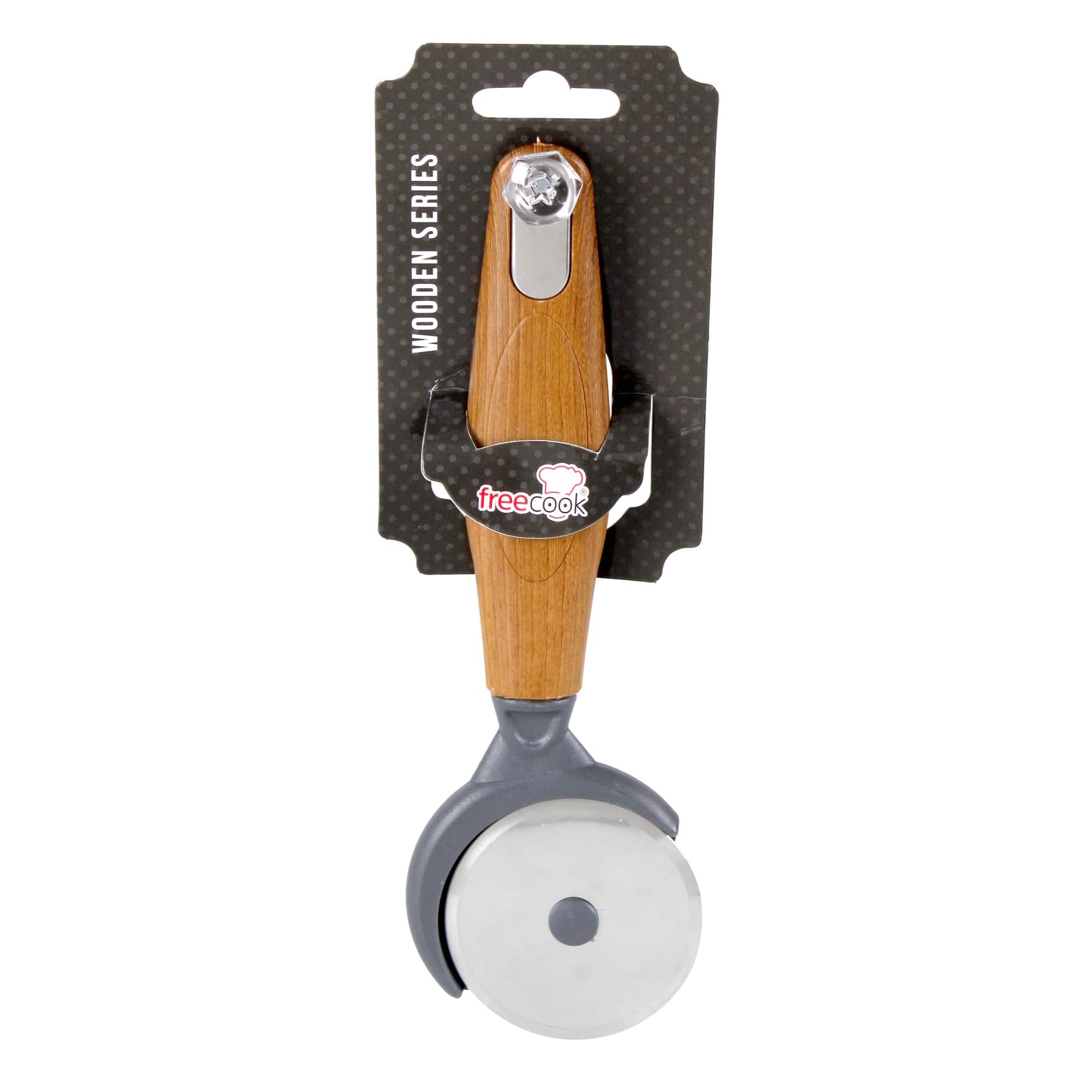 Freecook Wooden Pizza Cutter (21 x 6.8 x 2 cm)