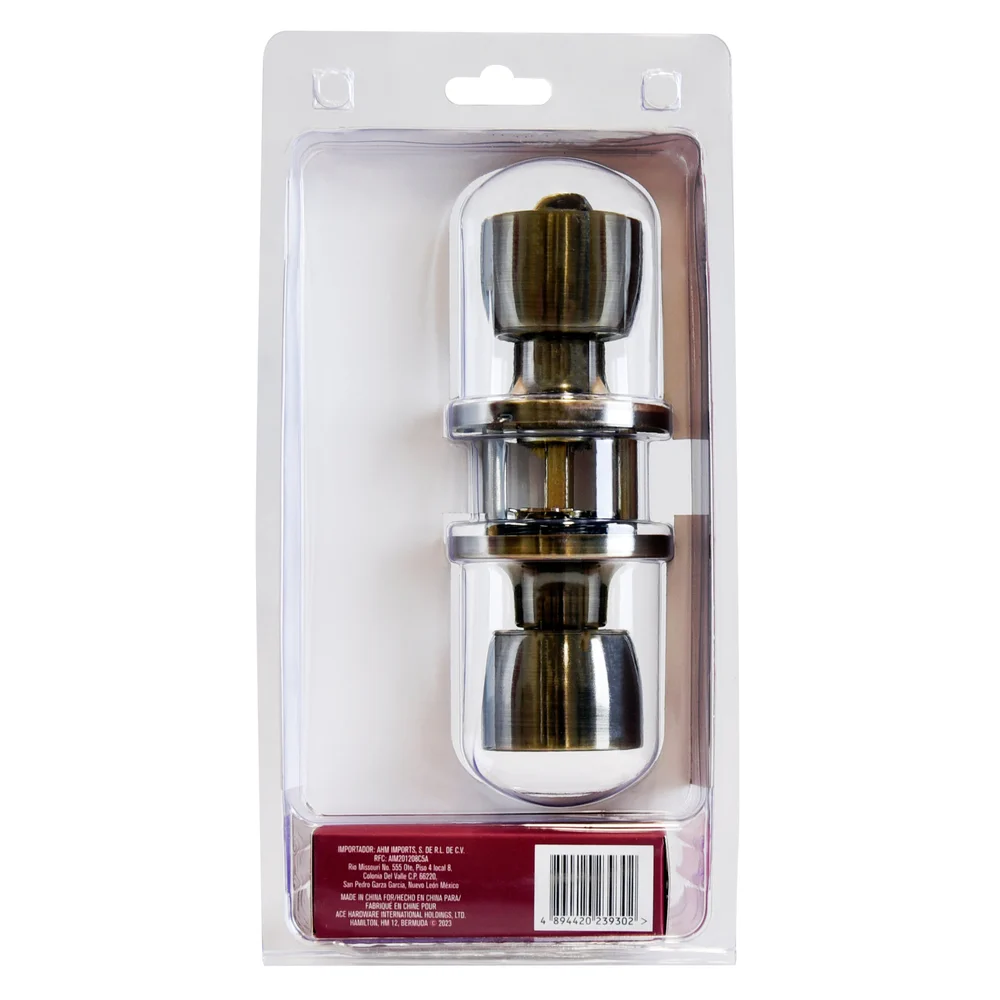 Ace Antique Brass Entry Tubular Tulip Knob Doorlock