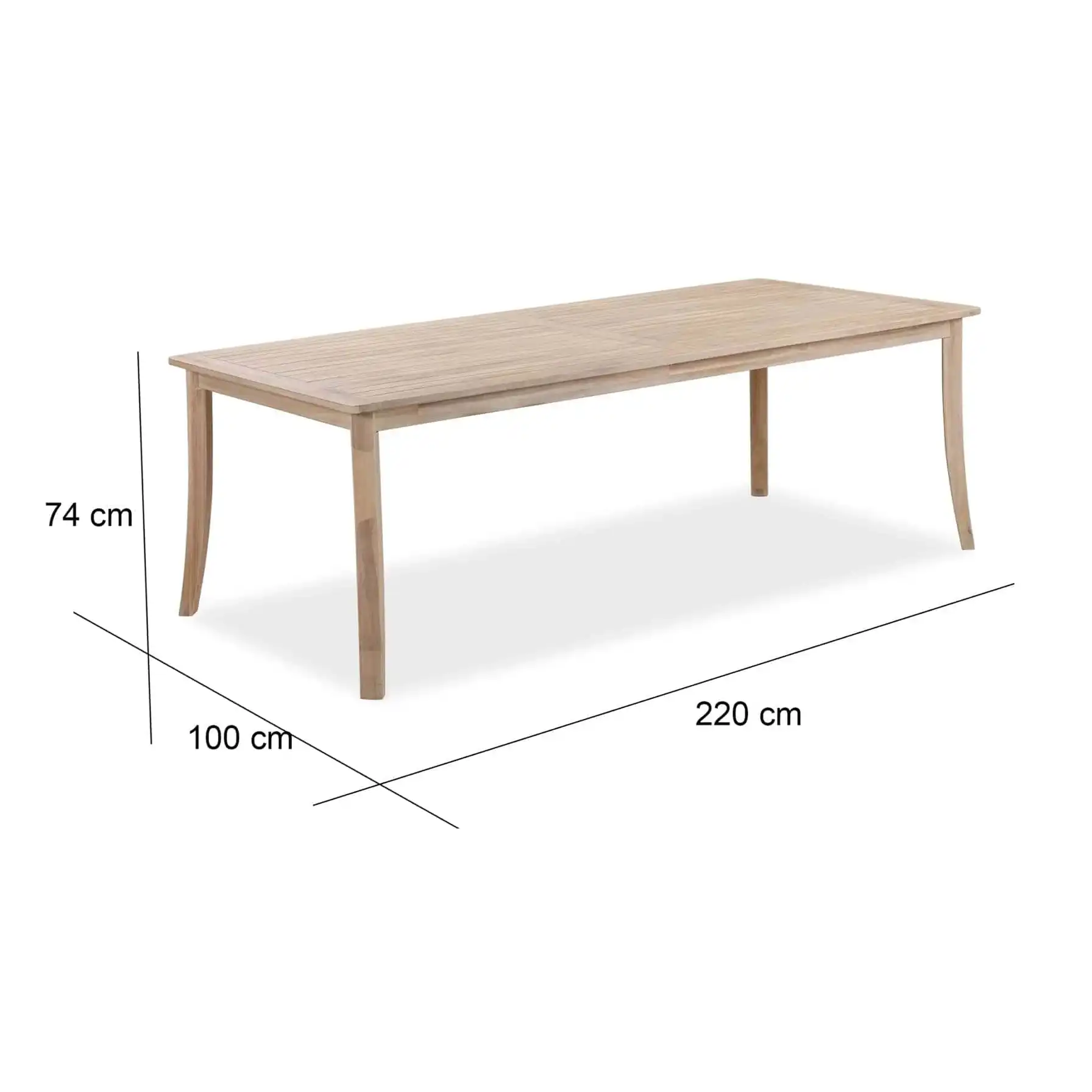 Ashmore Classic Acacia Wood Dining Table (220 x 100 x 74 cm)