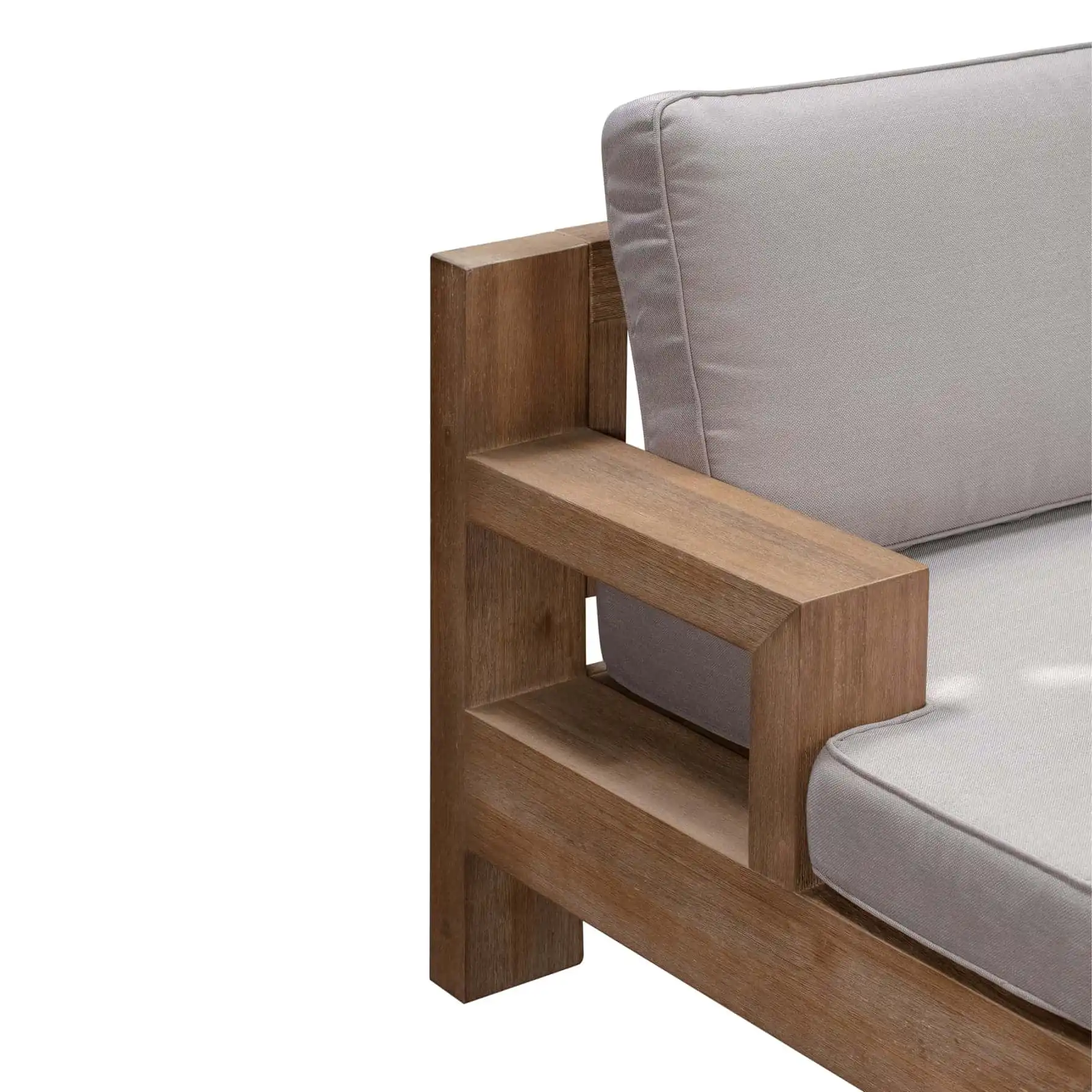 Joshua 3-Seater Acacia Wood Sofa W/Cushion (256 x 80 x 64 cm)