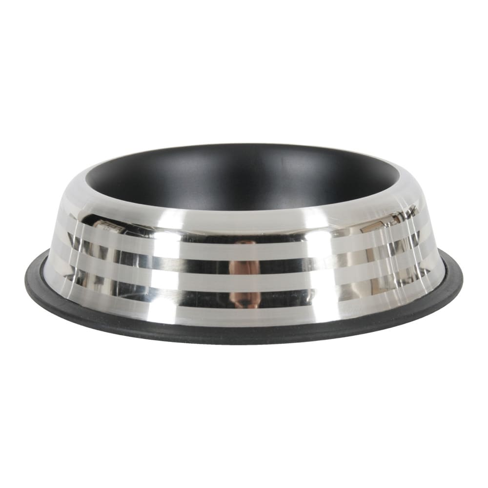 Zolux Stainless Steel Non-Slip Dog Bowl (Black, 1 L)