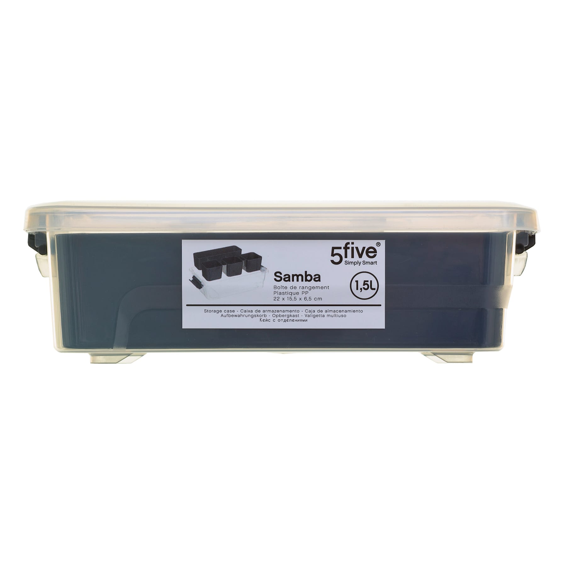 5five Samba Polypropylene Compartment Storage Box (1.5 L) 