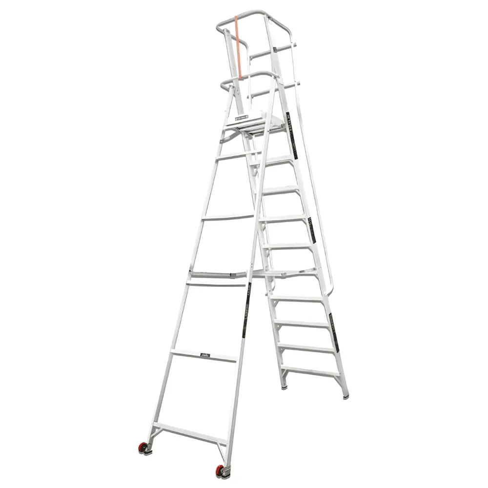 Liberti Hulk 10-Step Aluminium Platform Ladder W/Hand Rail & Wheels (3 m)