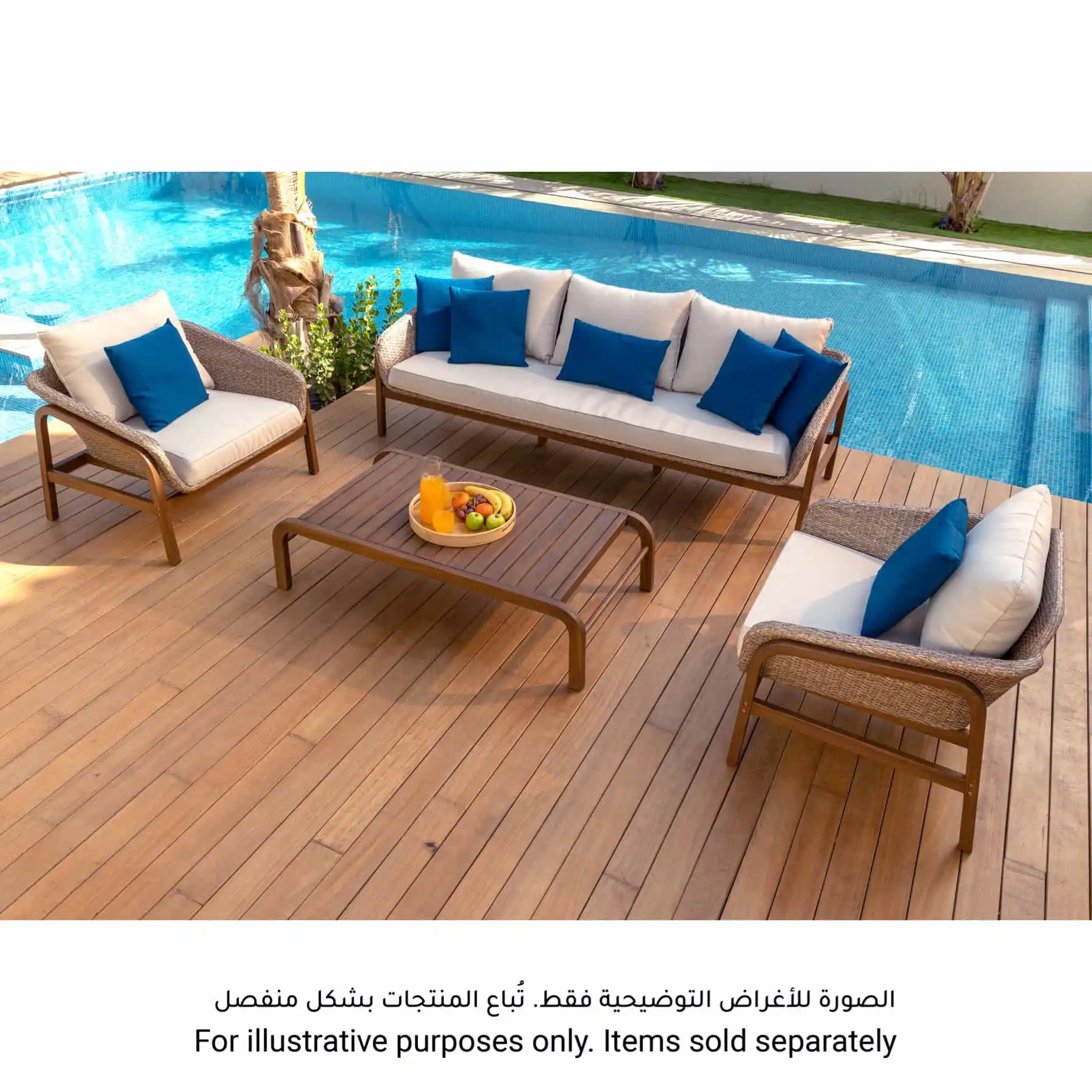 Cameo 1-Seater Acacia Wood Sofa W/Cushion (102 x 82 x 72.5 cm)