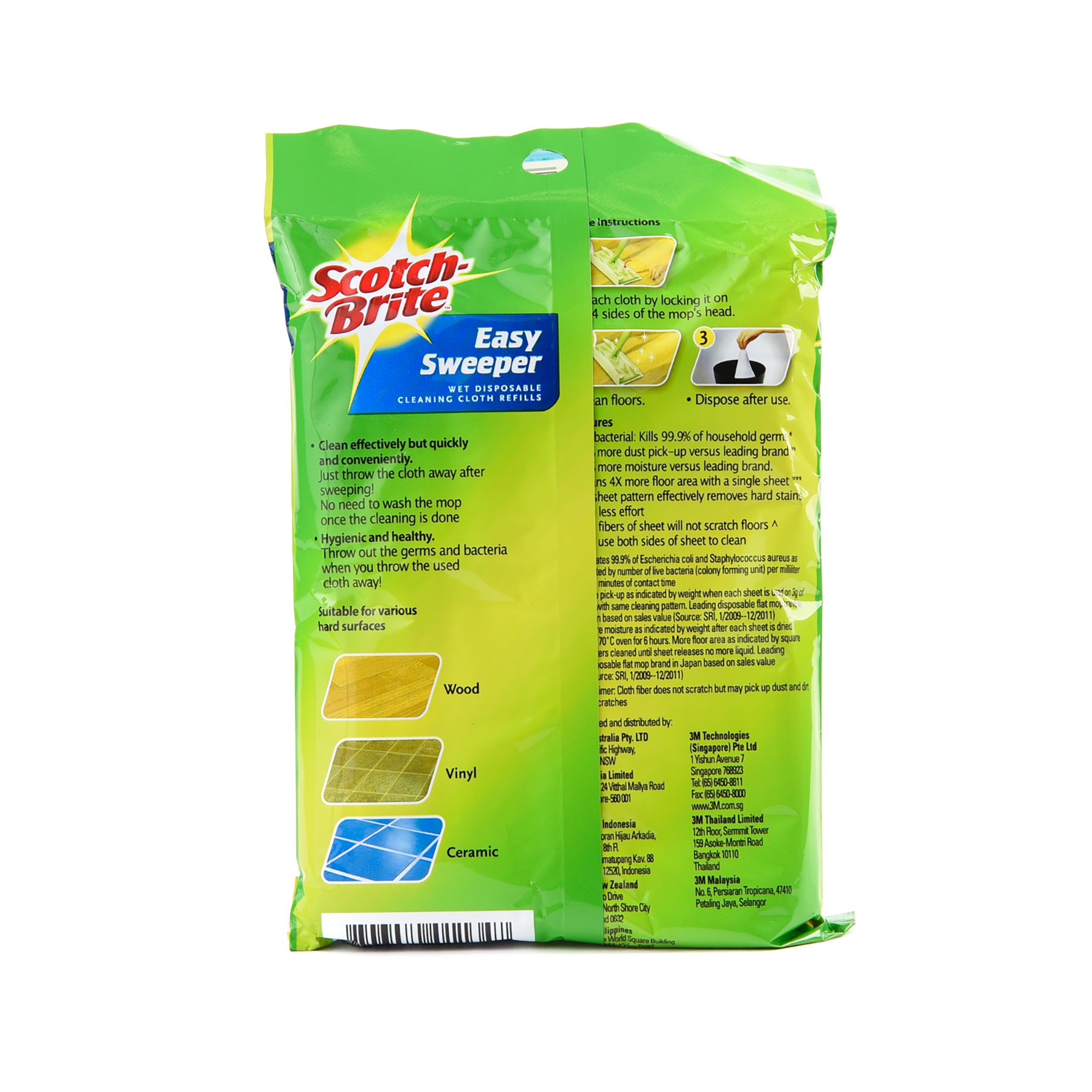 3M Scotch-Brite Easy Sweeper Wet Refill (28 x 21 cm, Pack of 8)