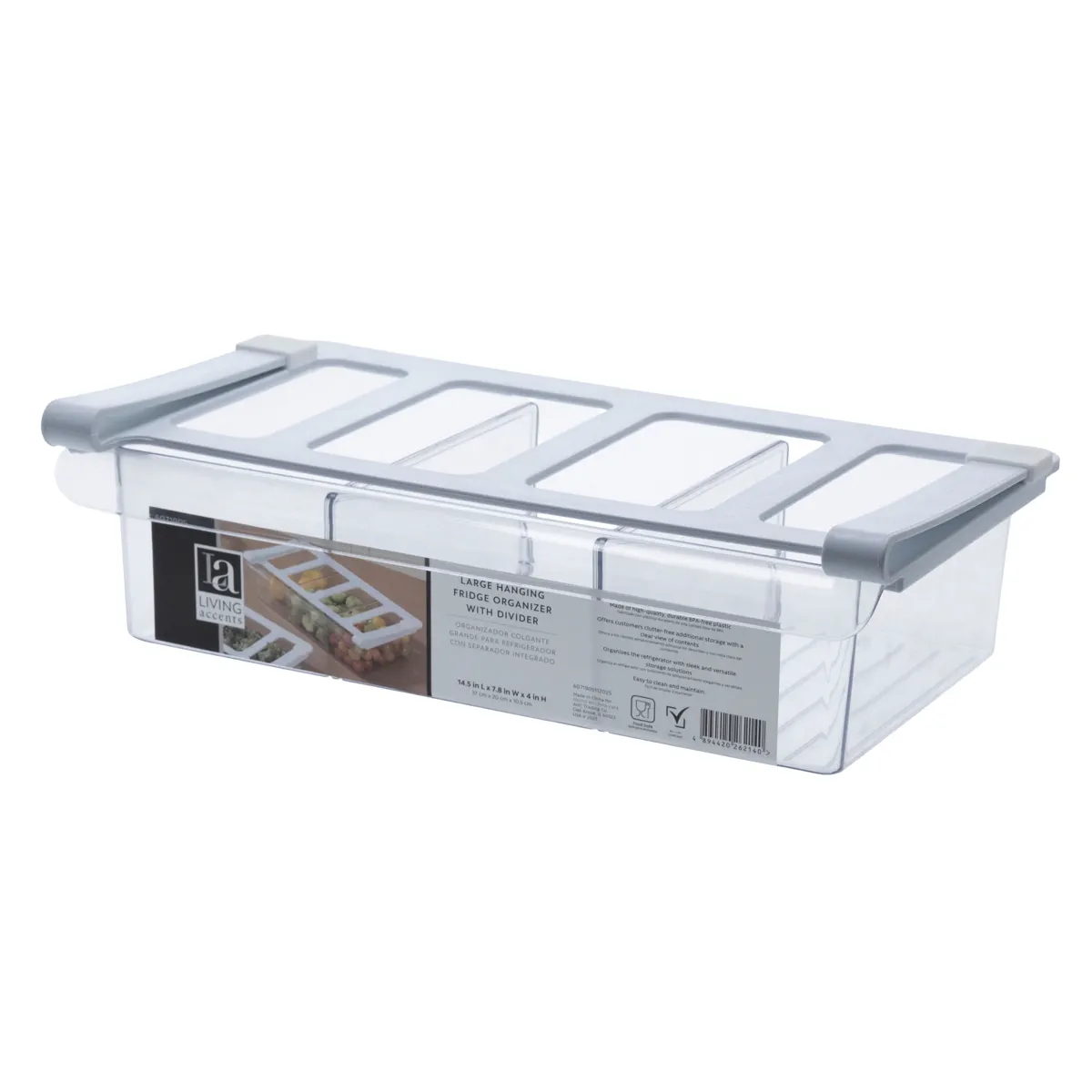 Living Accents Fridge Organiser W/Divider (Large, 37 x 20 x 10.5 cm)