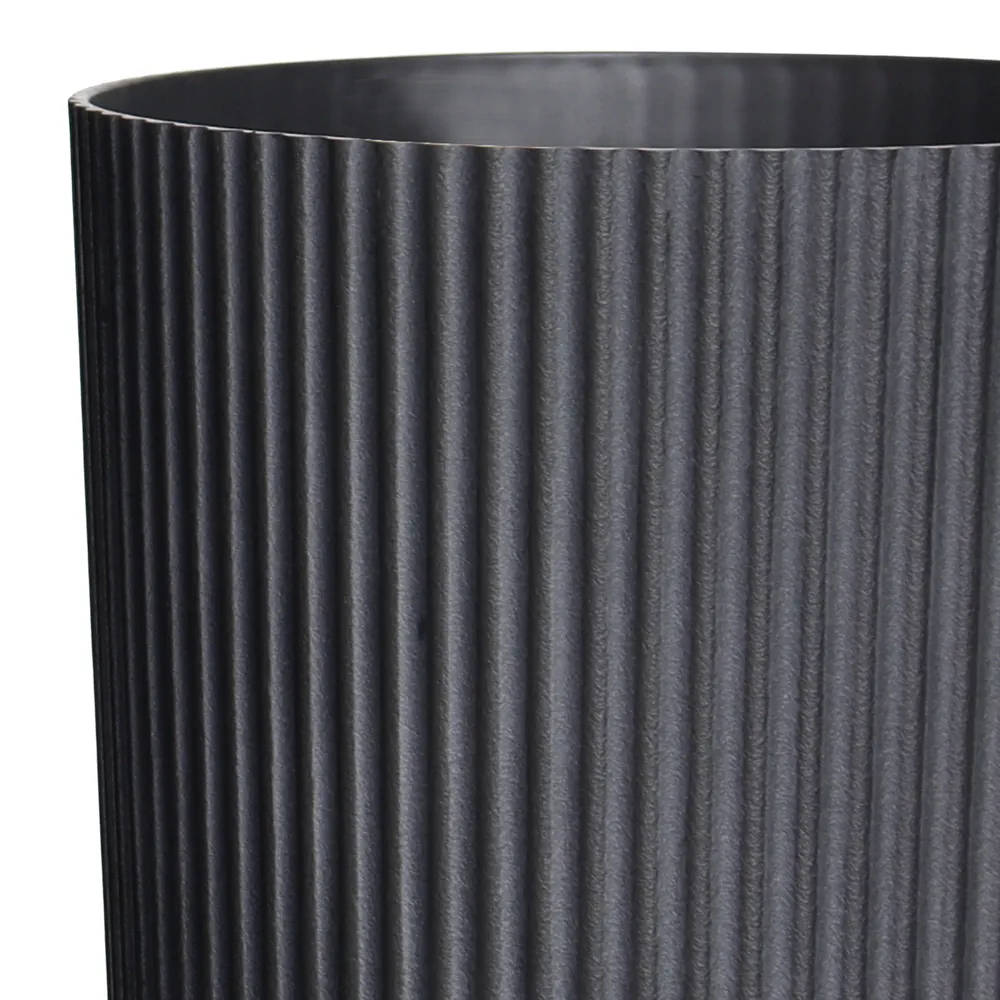 Verve Raised Cylinder Plastic Pot (25 cm, Black)