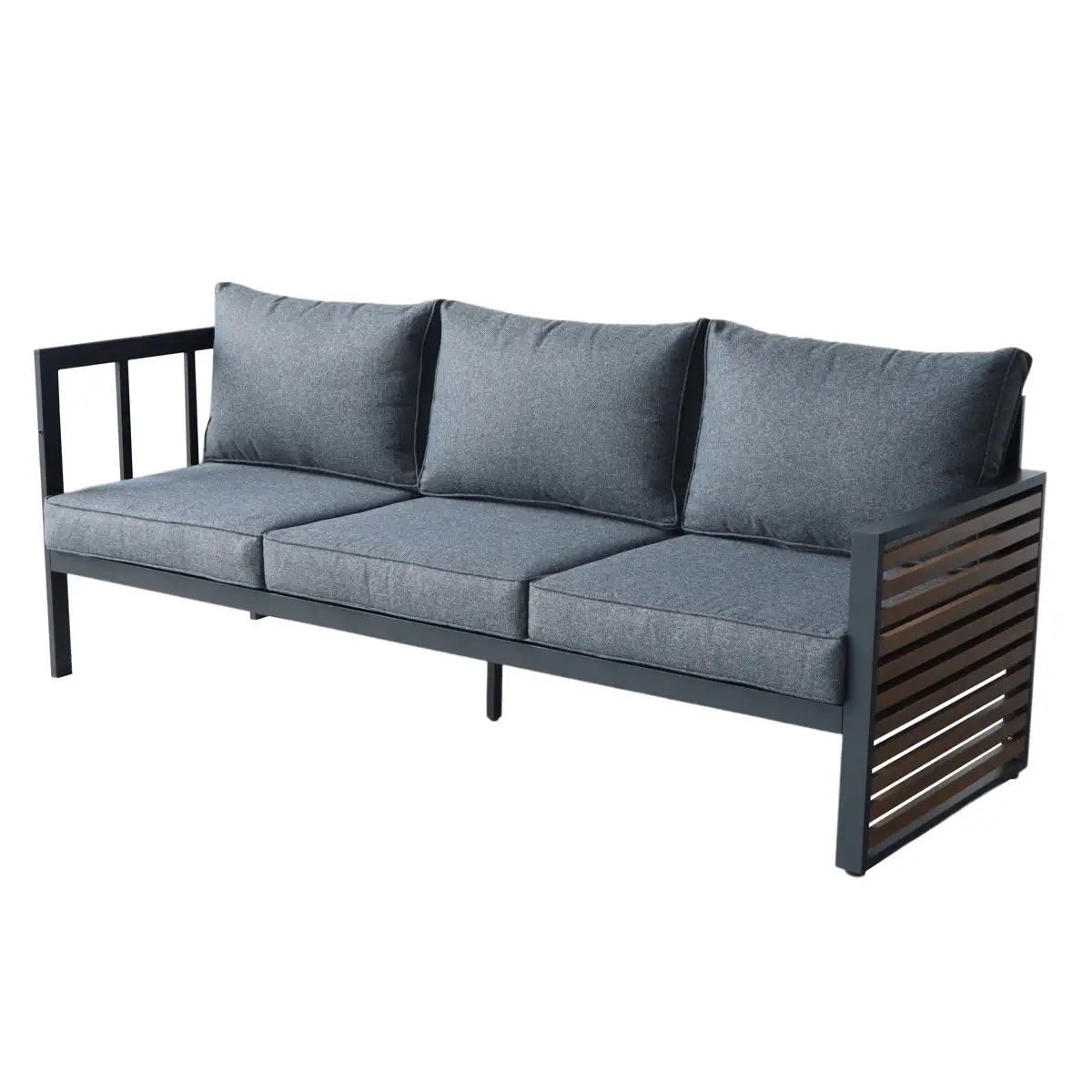 Oslo 9-Seater Aluminum Corner Outdoor Sofa Set W/Cushions (135 x 70 x 74 cm)