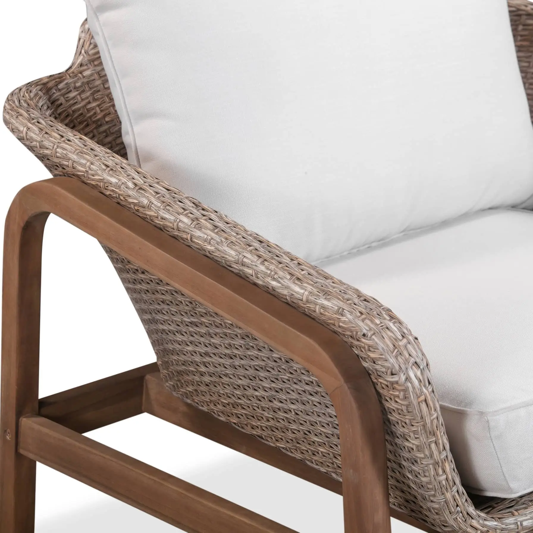 Cameo 1-Seater Acacia Wood Sofa W/Cushion (102 x 82 x 72.5 cm)