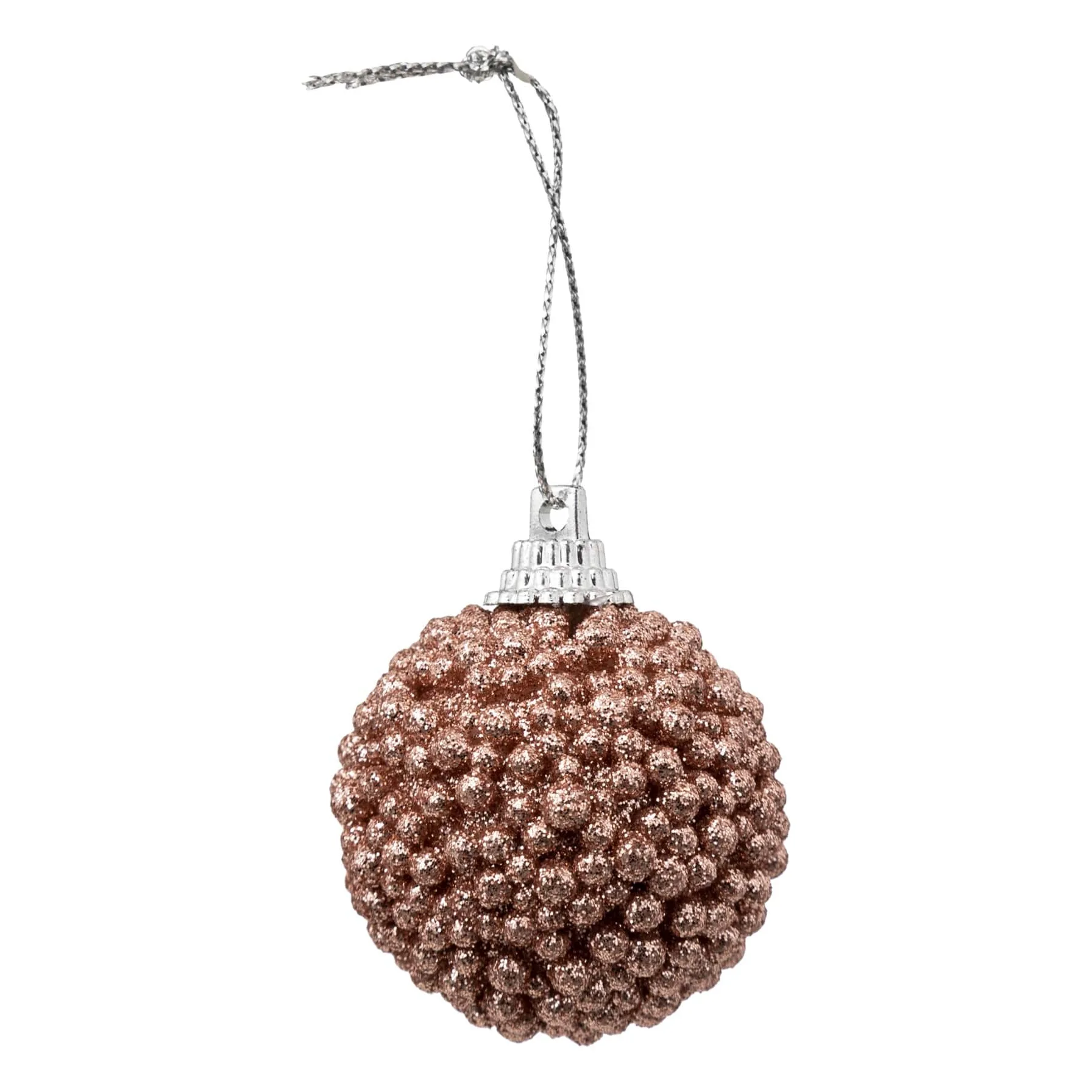 Atmosphera Beaded Bauble Set (10 Pc., 4 cm, Rose)