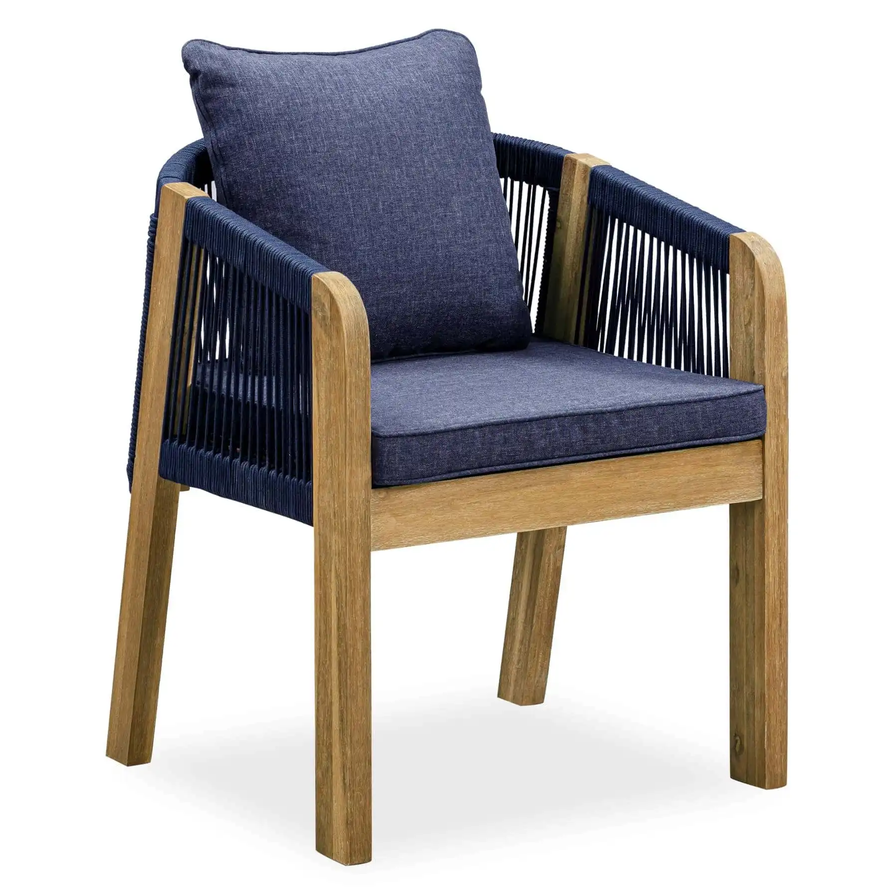 Almeria 1-Seater Acacia Wood Dining Chair W/Pillow (2 Pc.)