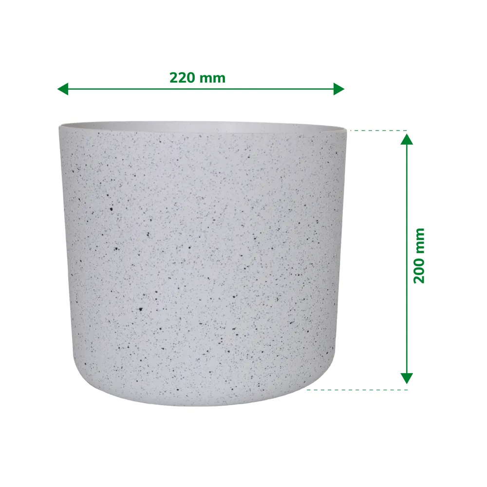Verve Cylinder Plastic Pot (25 cm, White)