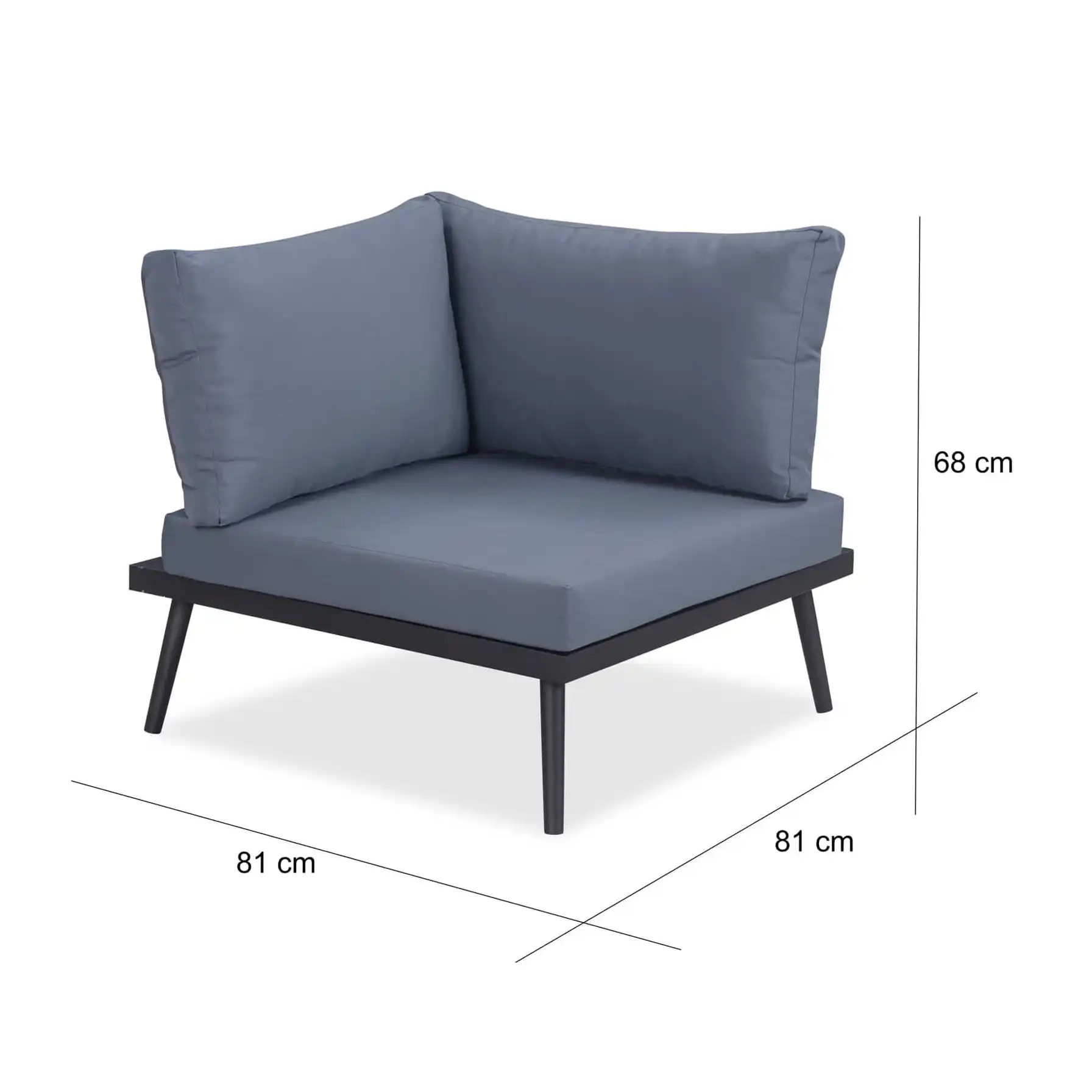 Mia 5-Seater Acacia & Steel Corner Outdoor Sofa Set