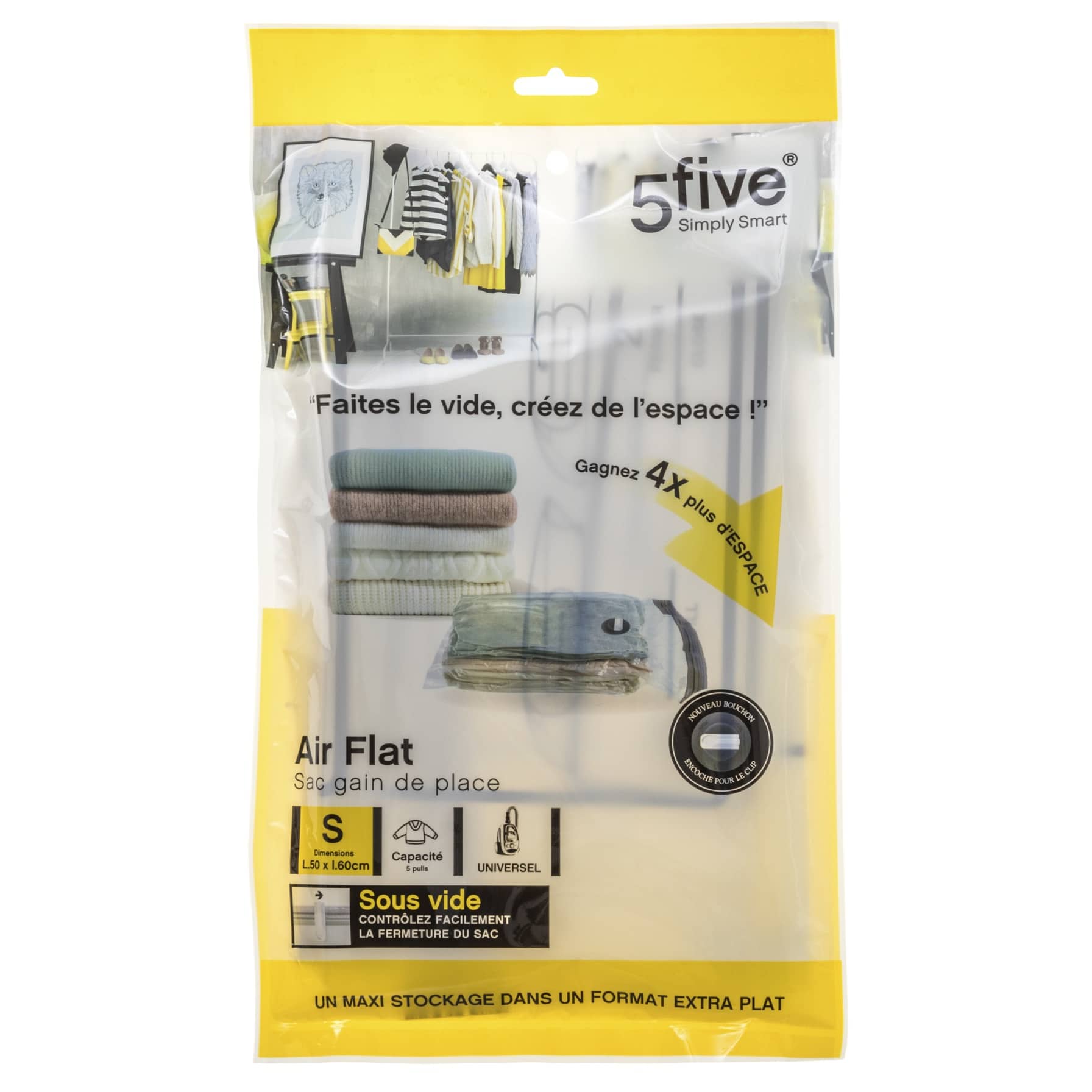 5Five Polyethylene PET Airless  Vacuum Bag (60 x 50 x 2.5 cm)