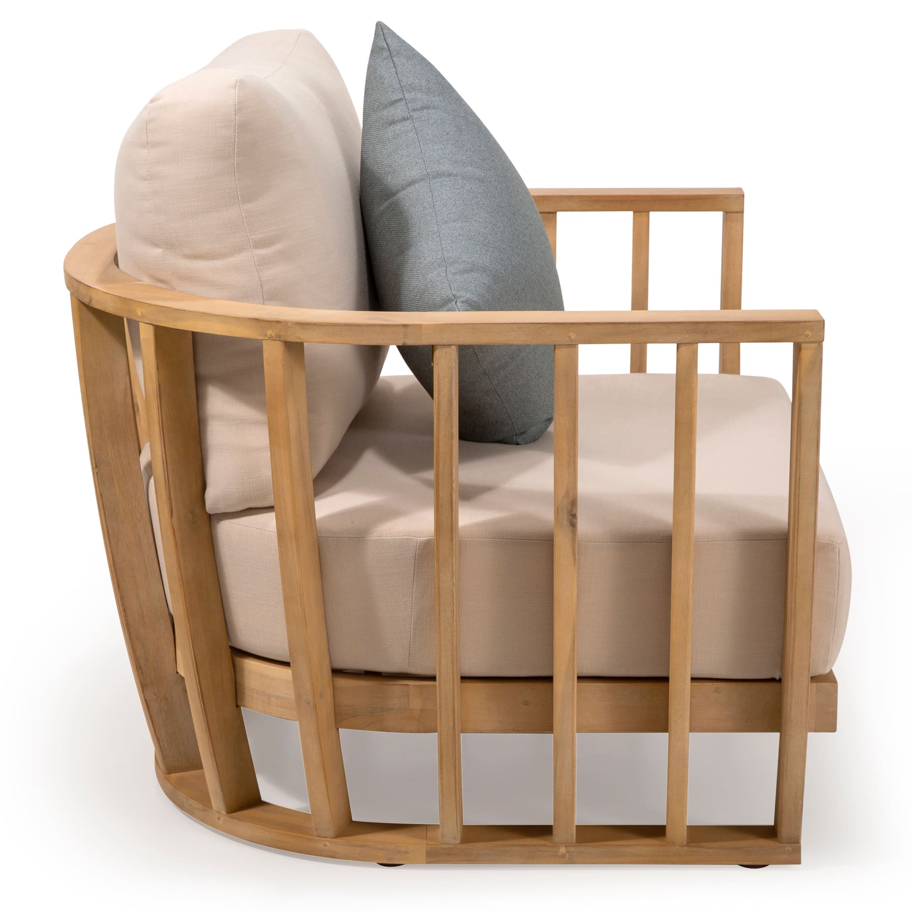 Woodland Acacia Wood Single Sofa W/Cushion (88.6 x 92 x 65 cm)