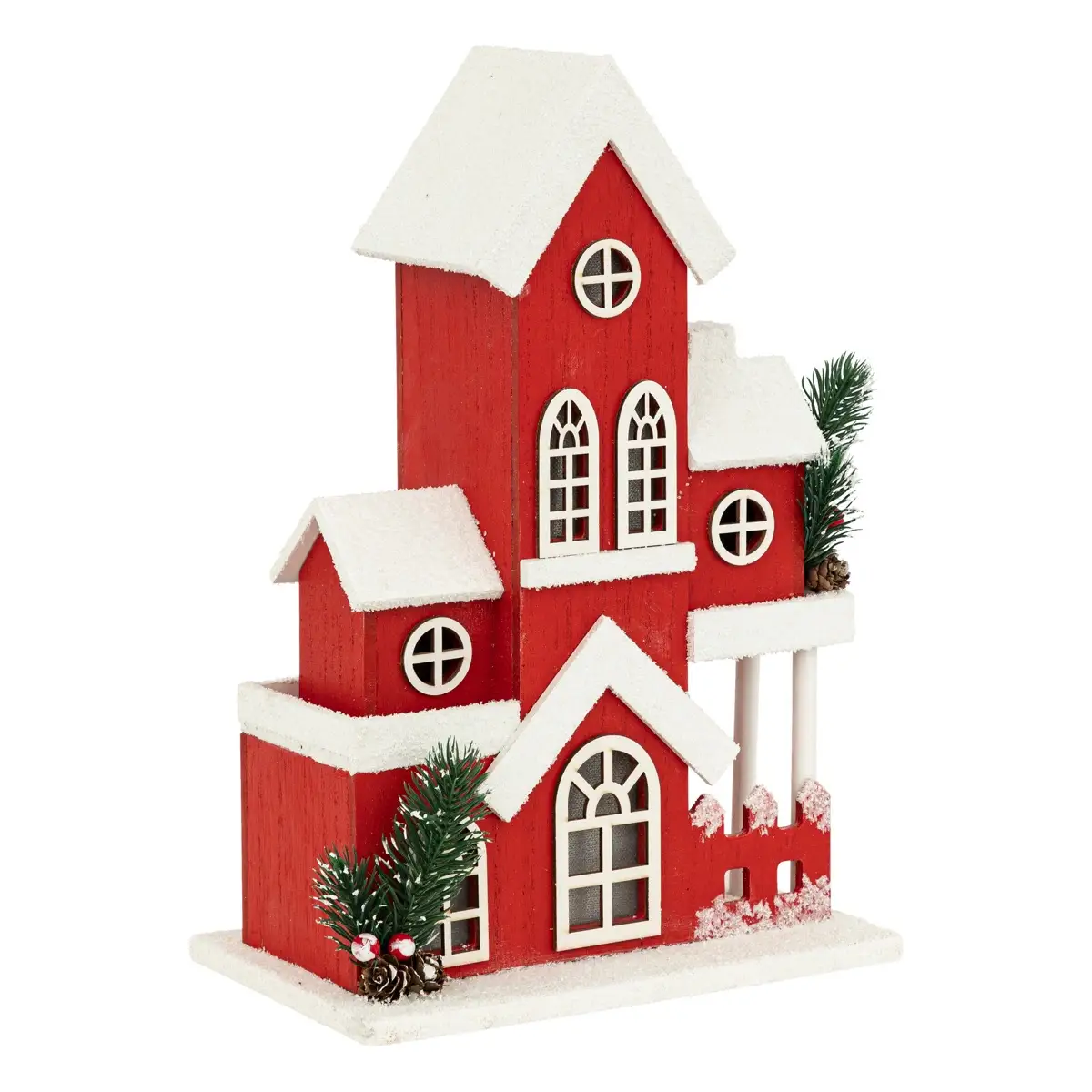Red Wooden House (H. 36 cm, 14 L)